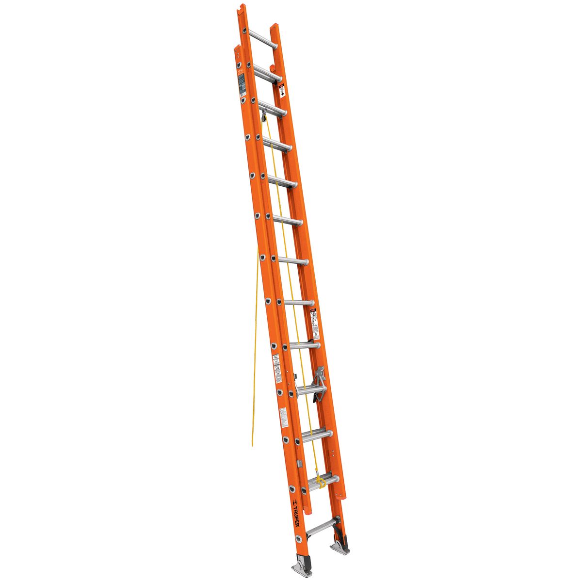 TRUPER - Escalera Telescópica 24 peldaños fibra de vidrio soporta 175 Kg Truper