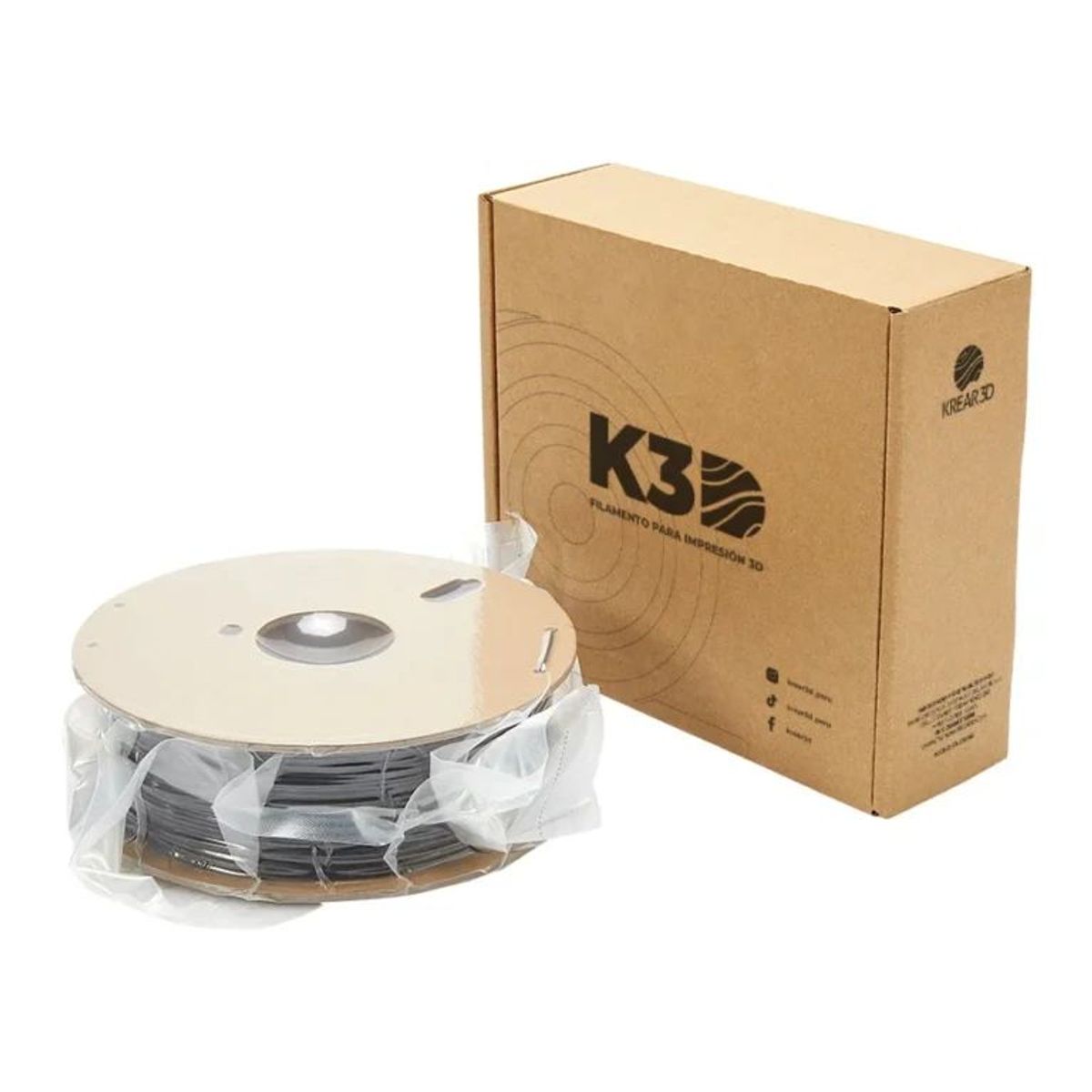 KREAR 3D - Filamento K3D PLA Negro Mate 175mm 1Kg