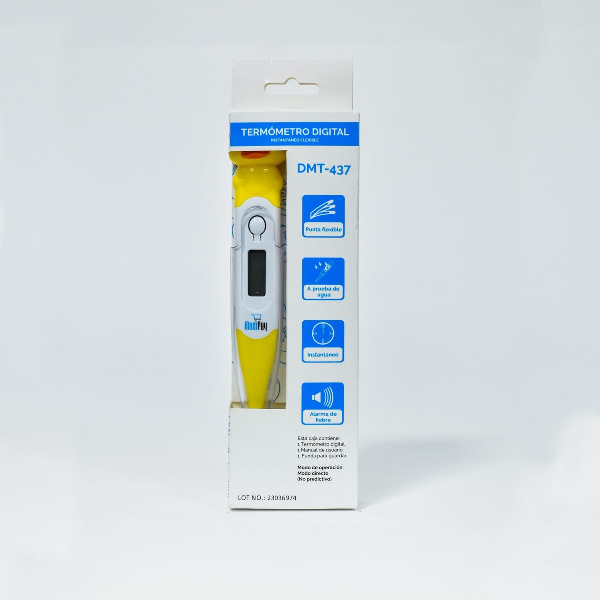 MEDIFAY - TERMÓMETRO DIGITAL PUNTA FLEXIBLE MEDIFAY – PATITO DMT 437