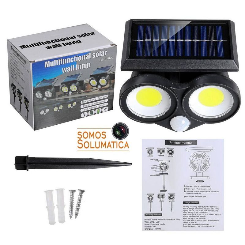 SEISA - Lampara Luz Solar Led - Autoencedido -  Con Sensor De Movimiento