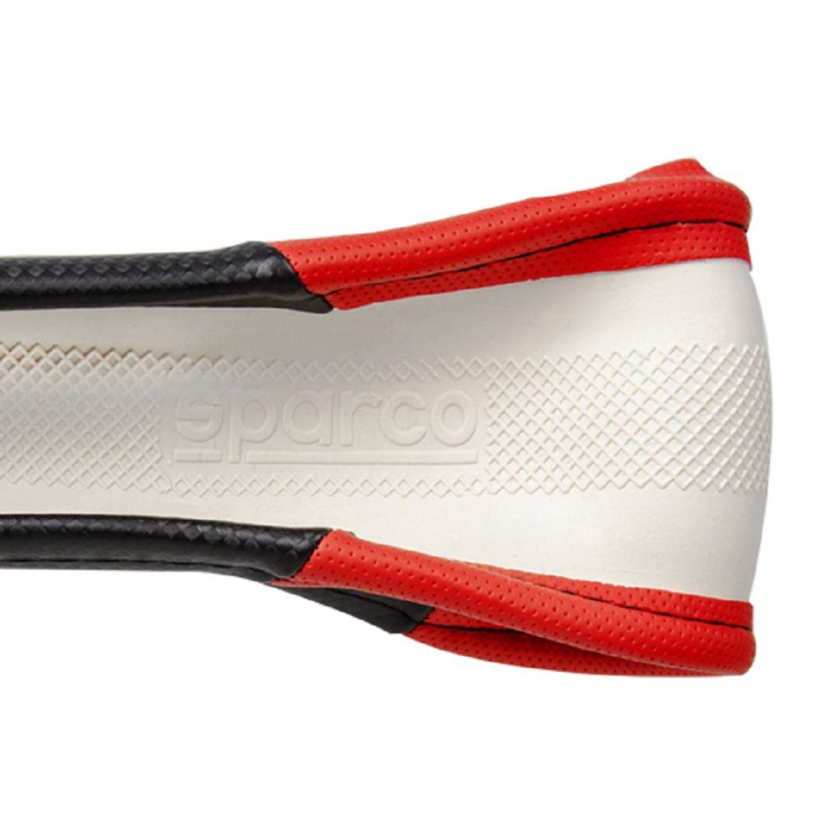SPARCO - CUBREVOLANTE SPARCO  NEGRO/ROJO FIBRA CARBONO SPS121RD