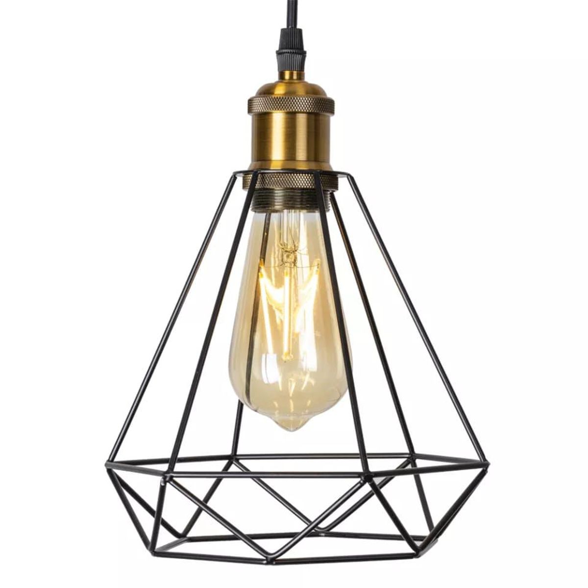 CEMLIGHTING - Lampara diamante socket dorado  incluye 1 foco