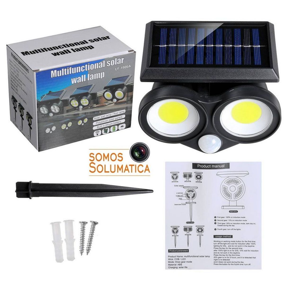 OEM - Lampara Luz Solar Led - Autoencedido -  Con Sensor De Movimiento