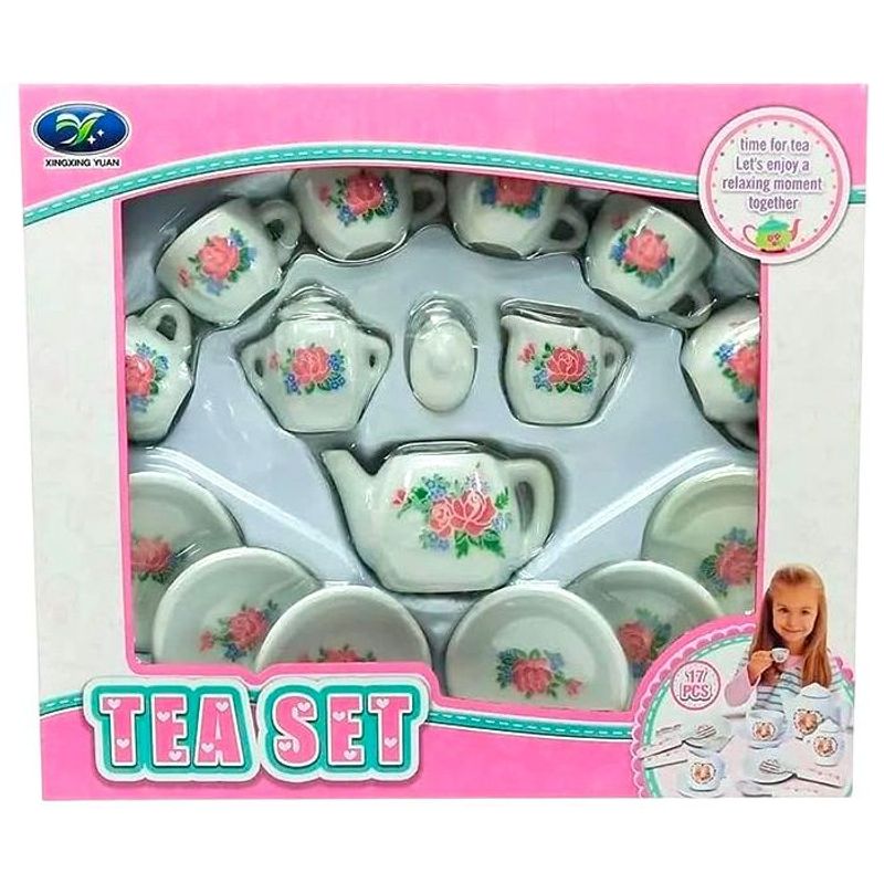 GENERICO - Juego Set De Té 17 Piezas Cerámica Para Niñas