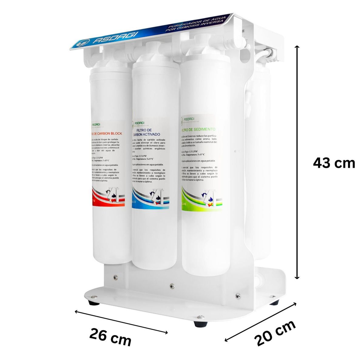 ASDAGI - Purificador de Agua Alcalino por Osmosis Inversa 5 Etapas