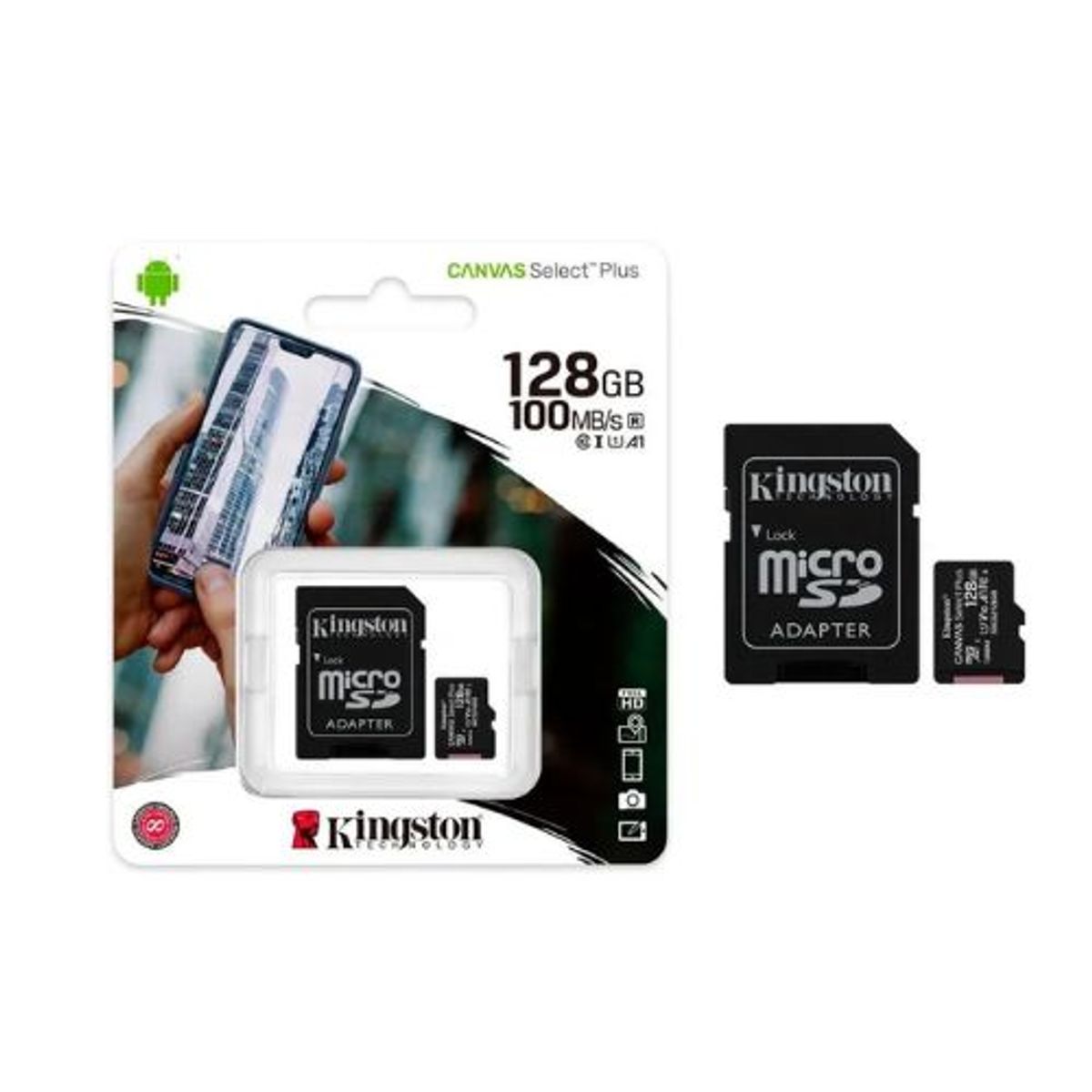 KINGSTON - Memoria Micro SD Kingston 128GB Canvas Select Plus Clase 10