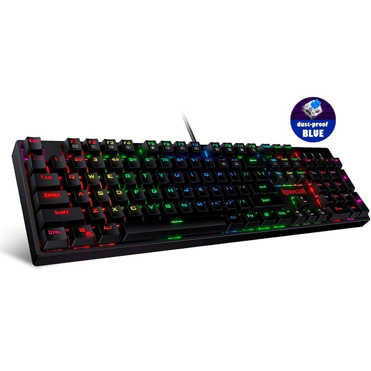 REDRAGON - Teclado Mecánico gamer Redragon Shrapnel K589 Gamer Rgb switche  blue