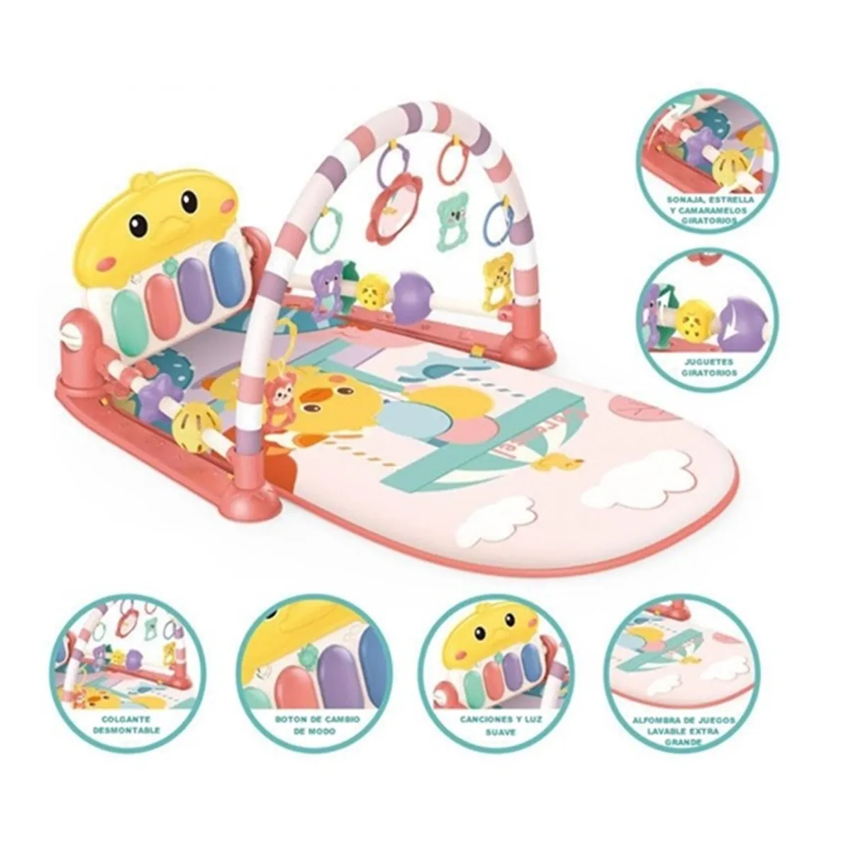 GENERICO - GIMNASIO MULTIFUNCIONAL-DIDACTICO MUSICAL PARA BEBE 3 EN 1