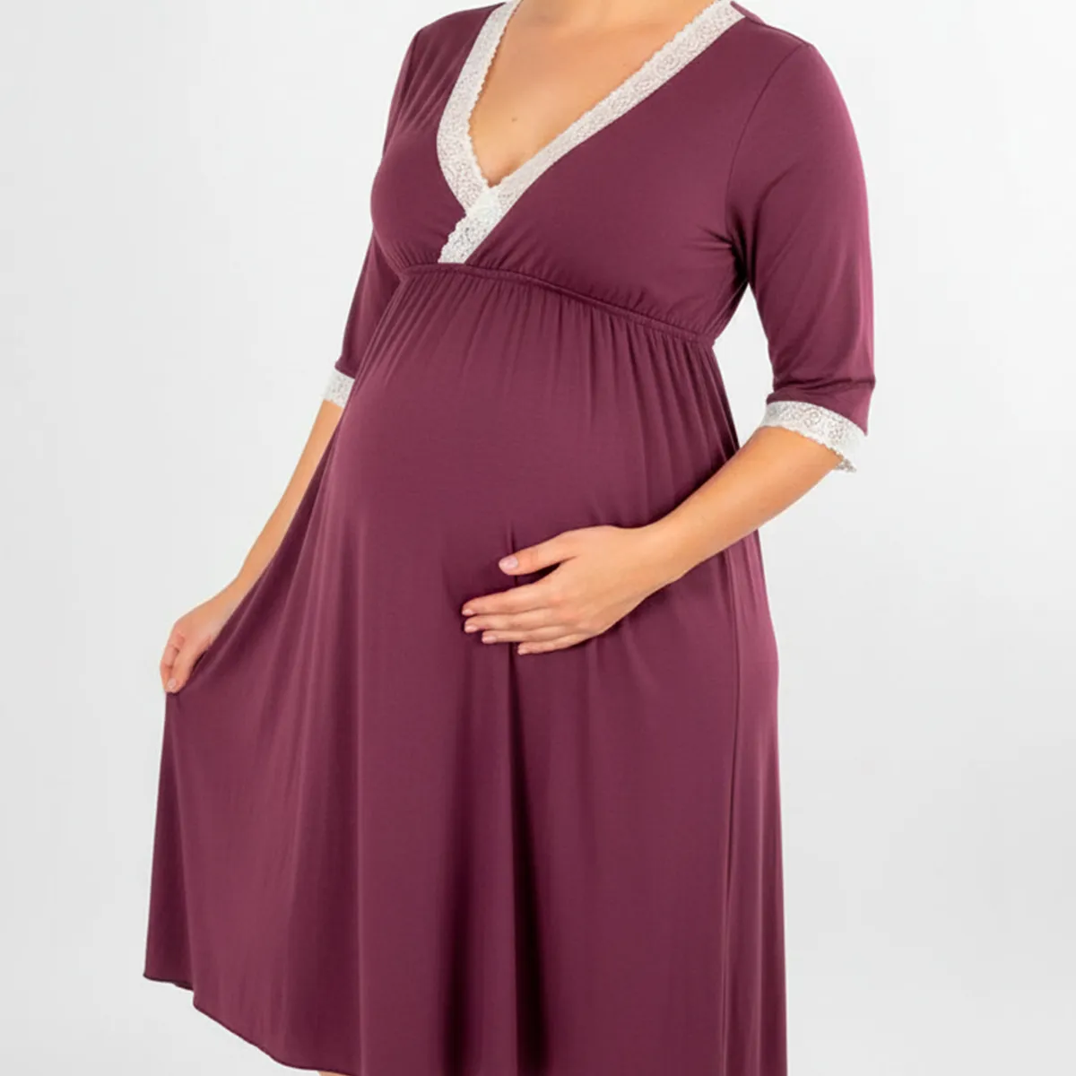 GENERICO - Camison Maternal Modelo Victoria  Manga TresCuarto BCxy Lenceria