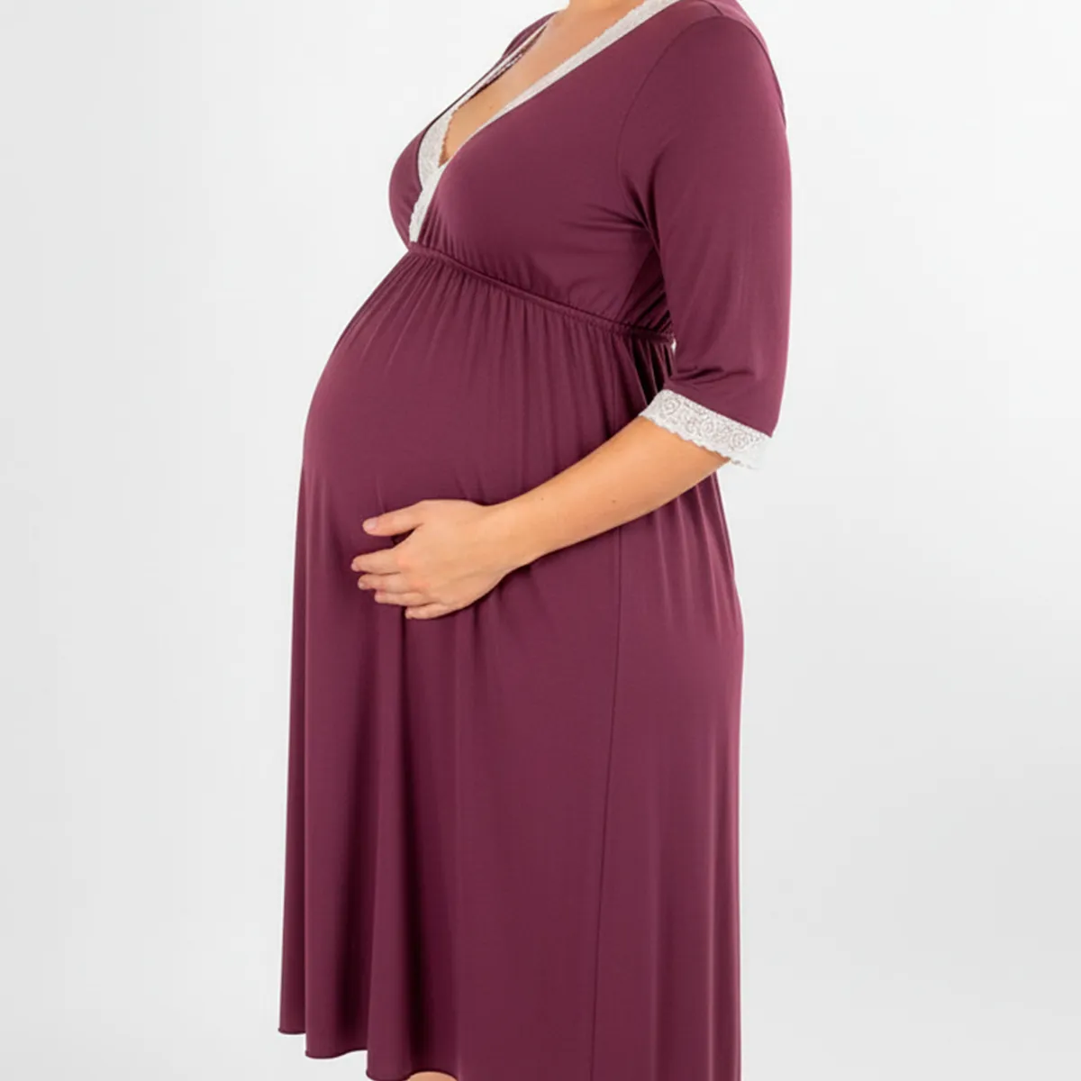 GENERICO - Camison Maternal Modelo Victoria  Manga TresCuarto BCxy Lenceria