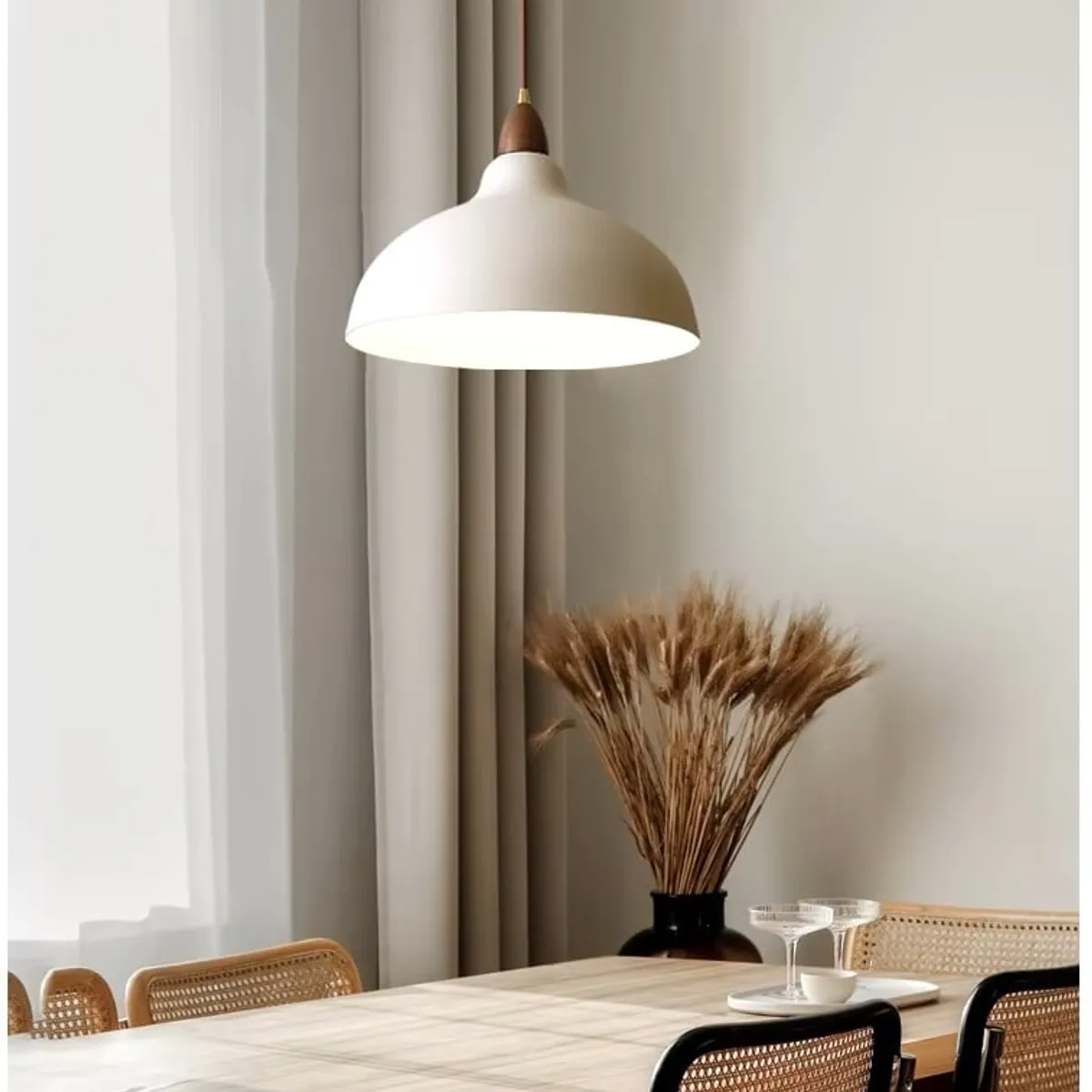 GENERICO - Lámpara colgante redondo blanco e27