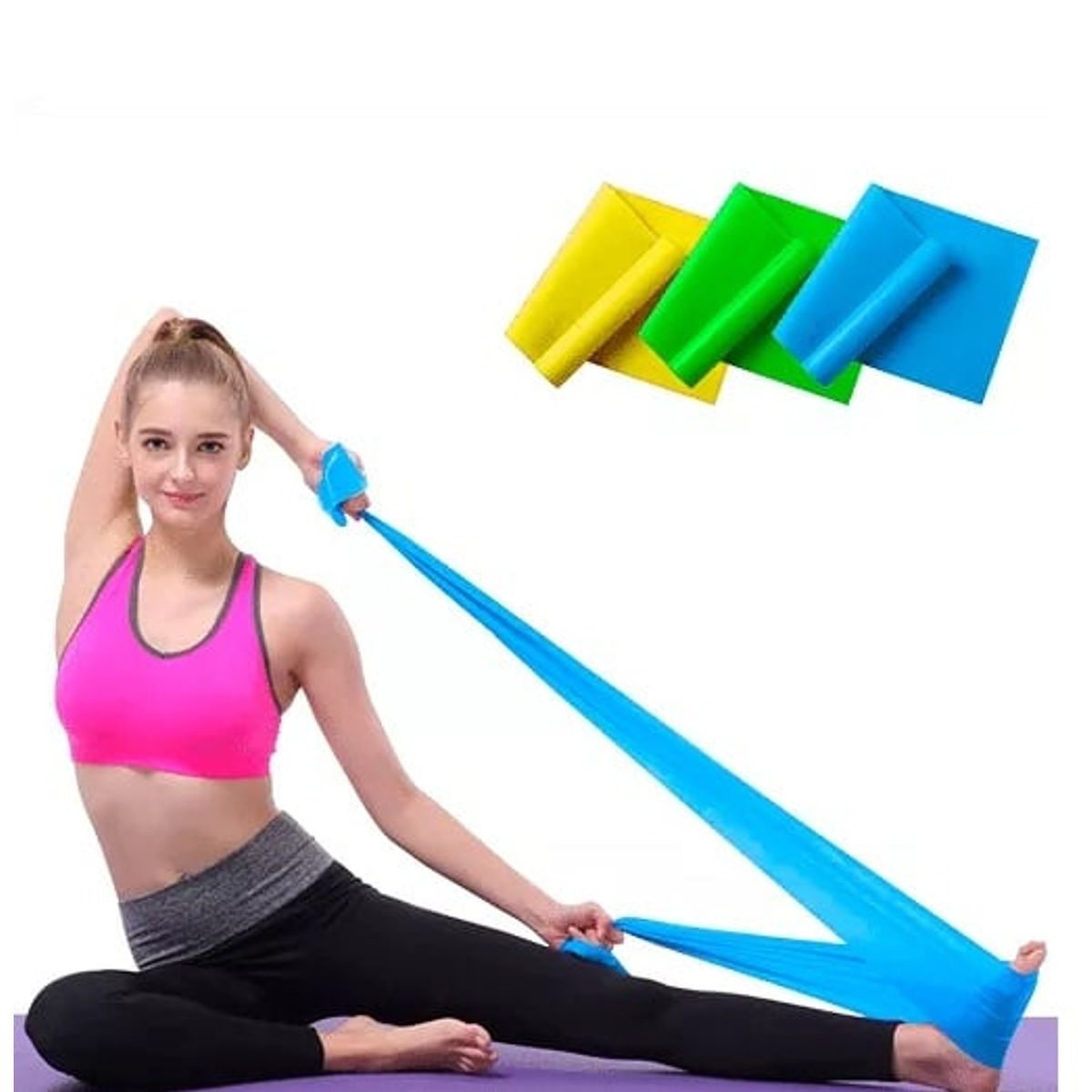 GENERICO - Bandas Ligas Elásticas Ejercicios Pilates Kit 3 Niveles