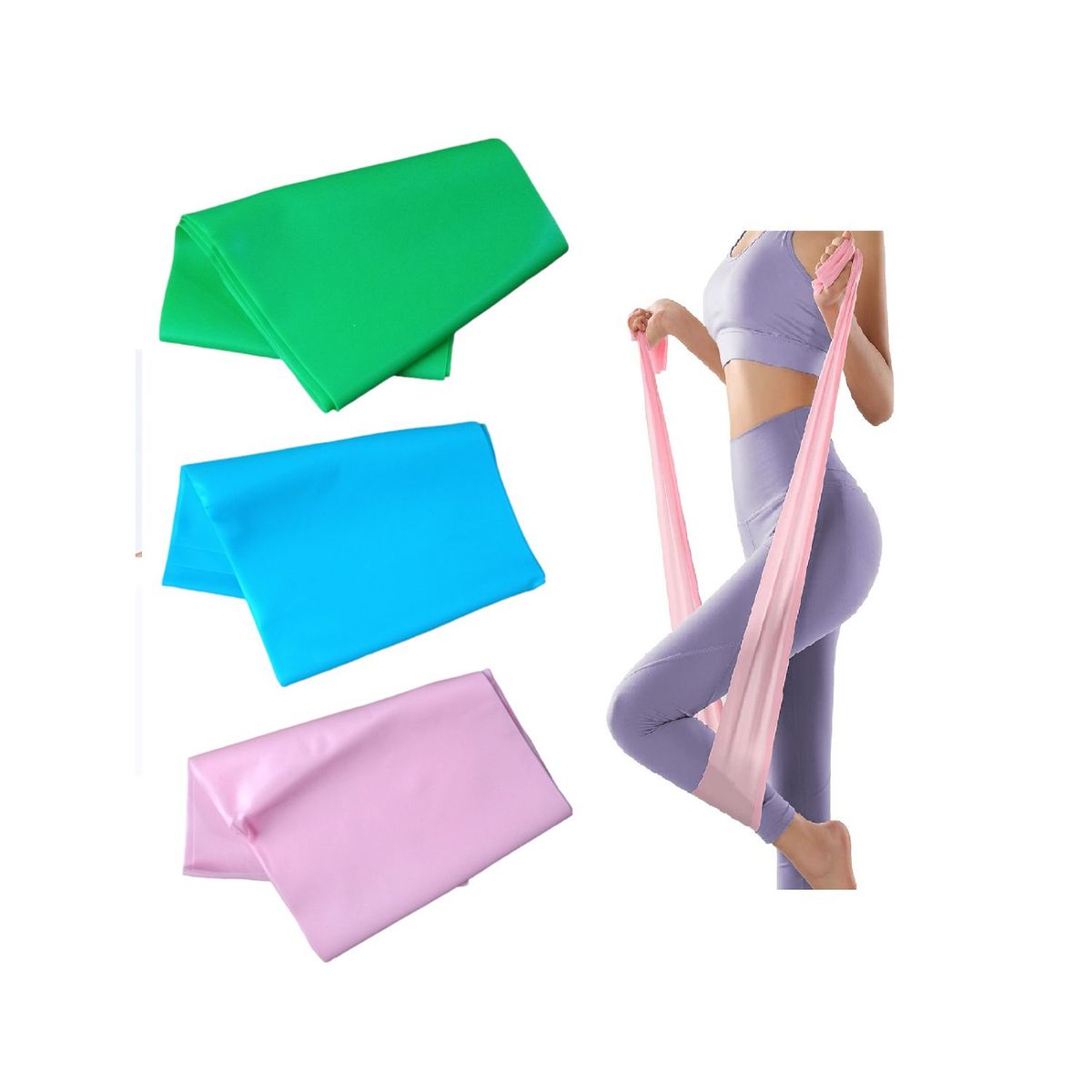 GENERICO - Bandas Ligas Elásticas Ejercicios Pilates Kit 3 Niveles