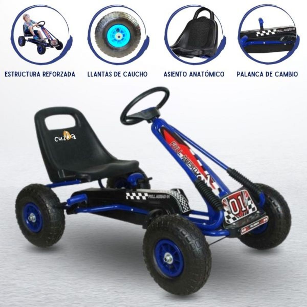 GENERICO - Go Kart Carro A Pedal Chachicar Azul Llantas Inflables