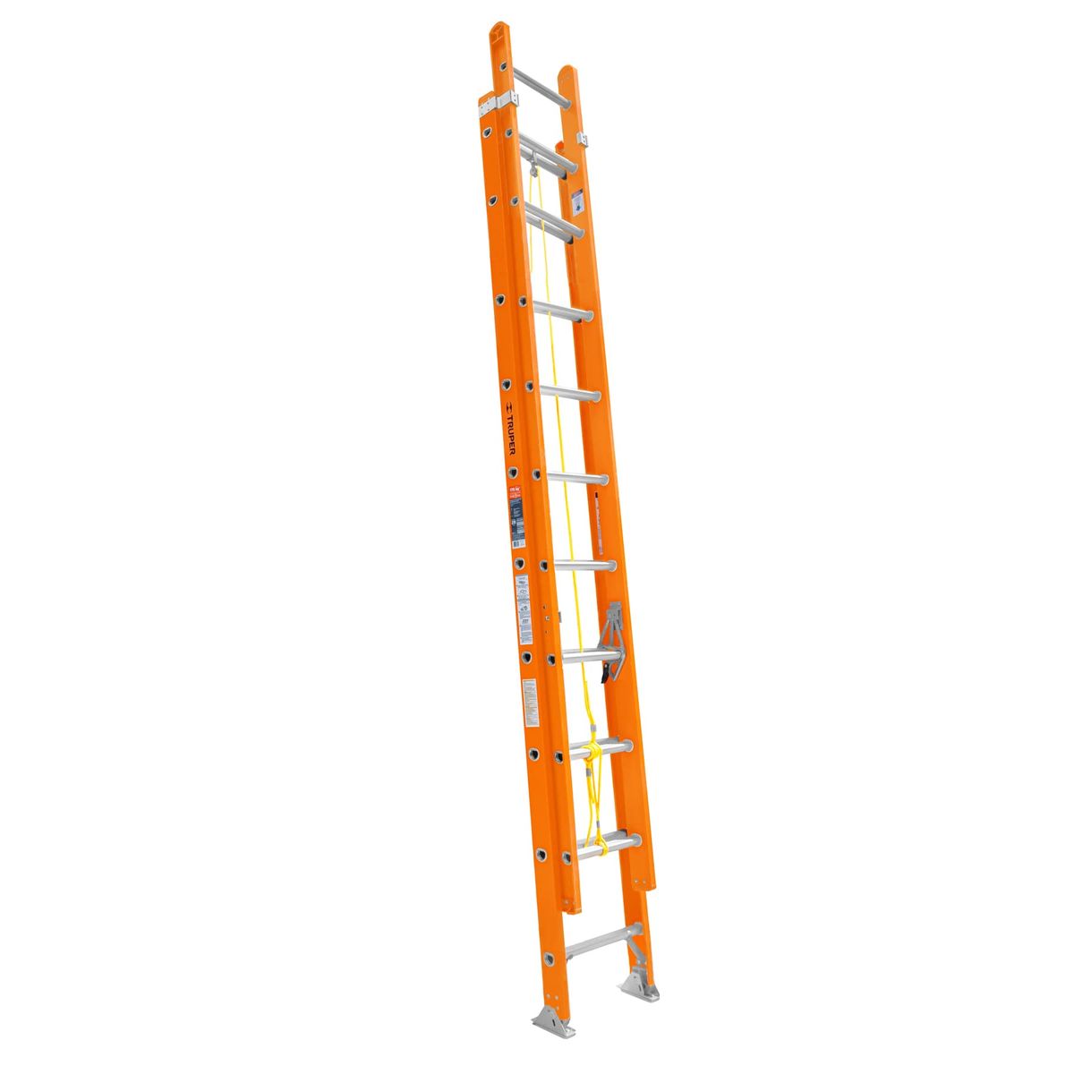 TRUPER - Escalera telescópica 20 peldaños fibra de vidrio soporta 175 Kg Truper