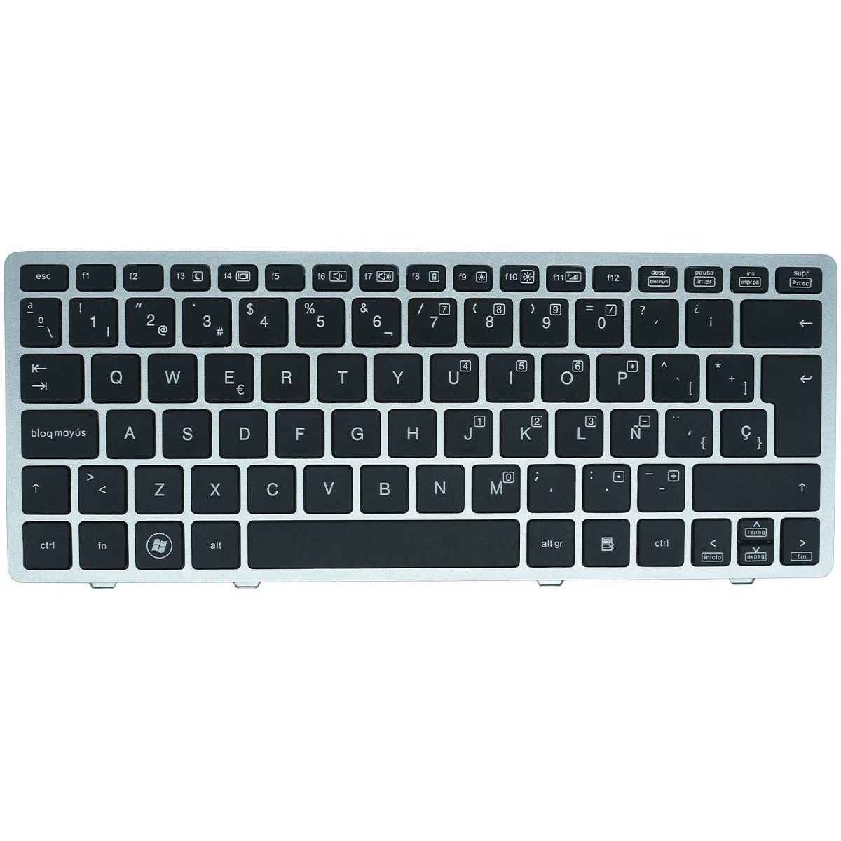 GENERICO - Teclado para Laptop SX06 HP ELITEBOOK 2560P Marco Plateado