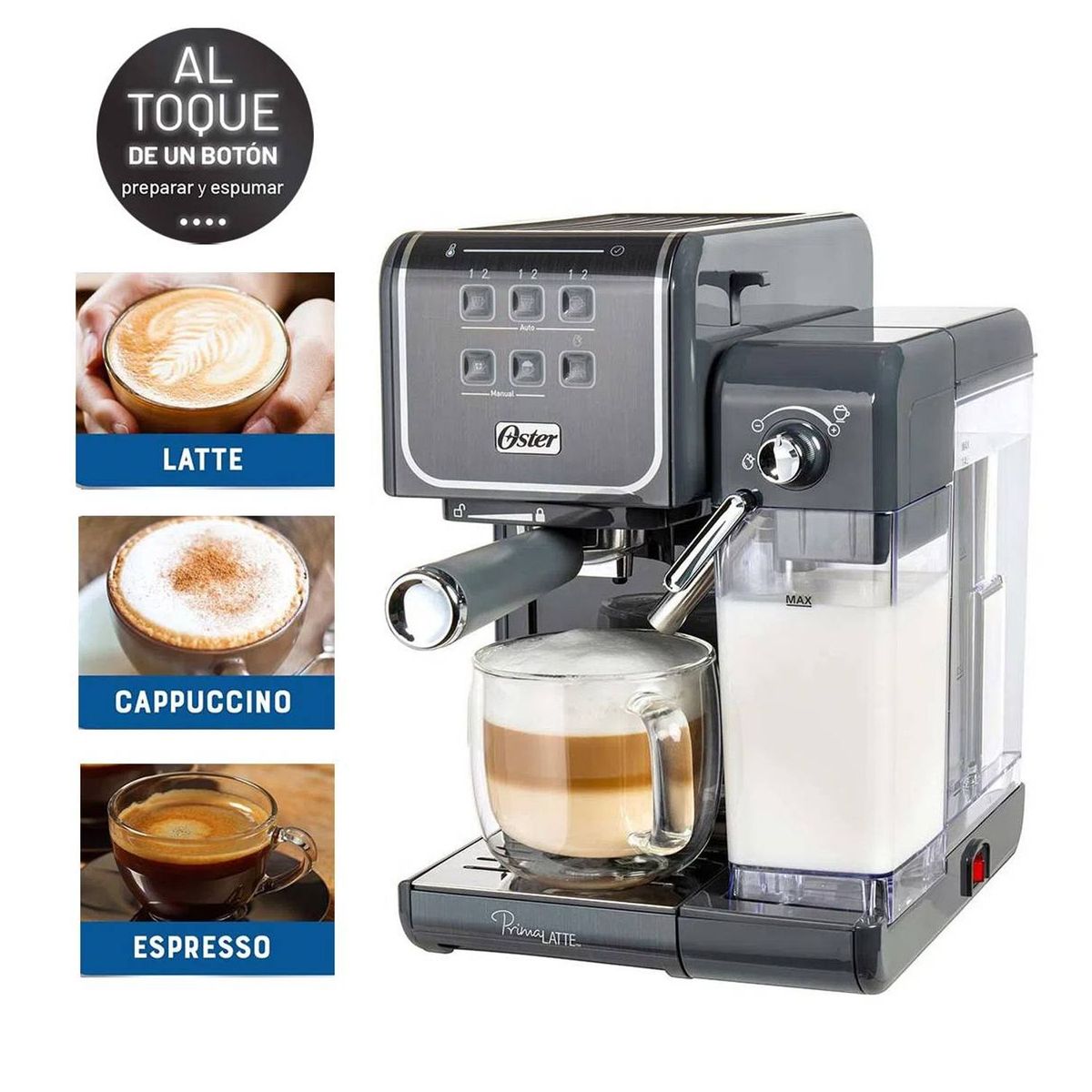 OSTER - CAFETERA AUTOMATICA  PRIMALATTE TOUCH 19 BARES OSTER BVSTEM6801M