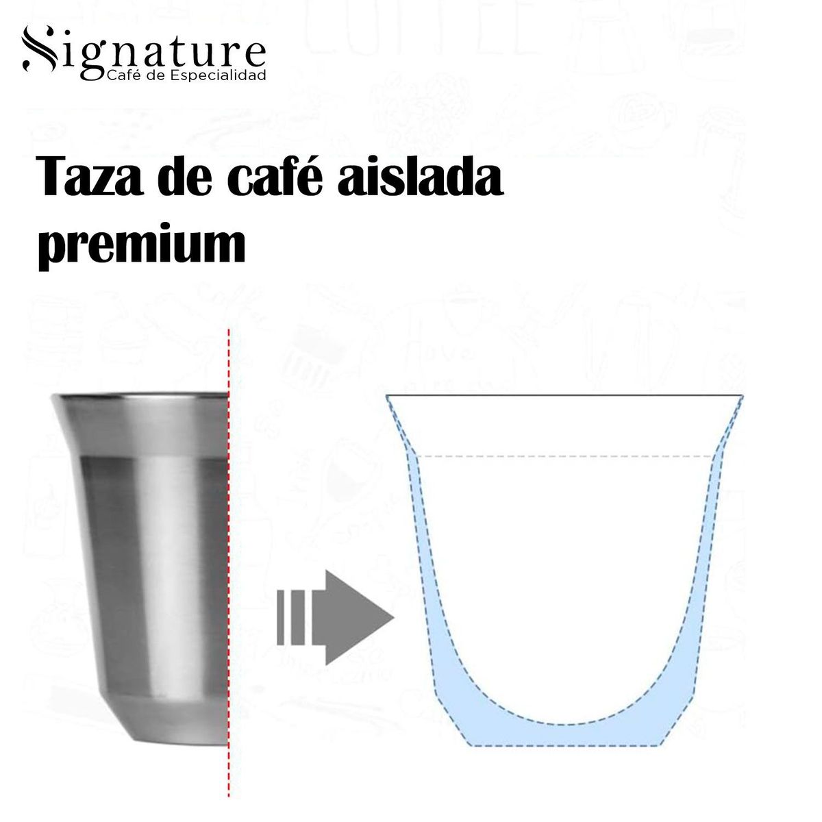 GENERICO - Tazas de Café Espresso de Acero Inoxidable de 75ml