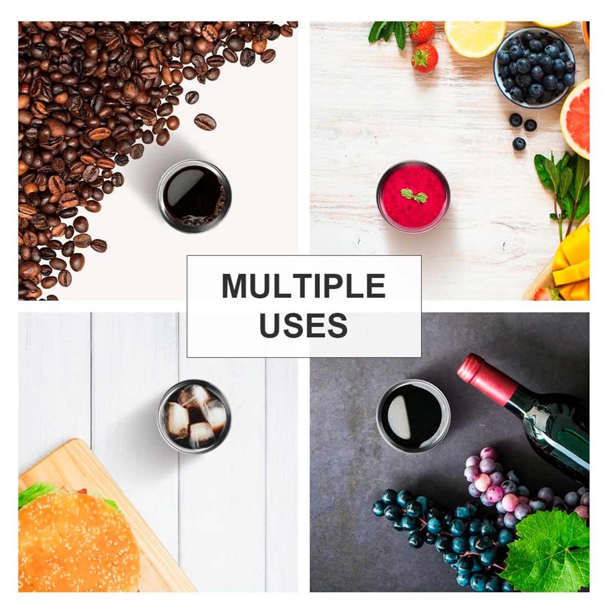 GENERICO - Tazas de Café Espresso de Acero Inoxidable de 75ml