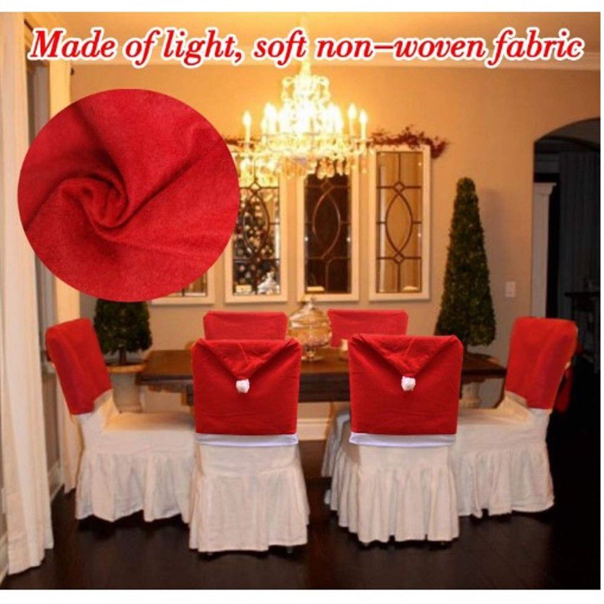 GENERICO - Fundas de Sillas para Navidad 6 UN. De Calidad.
