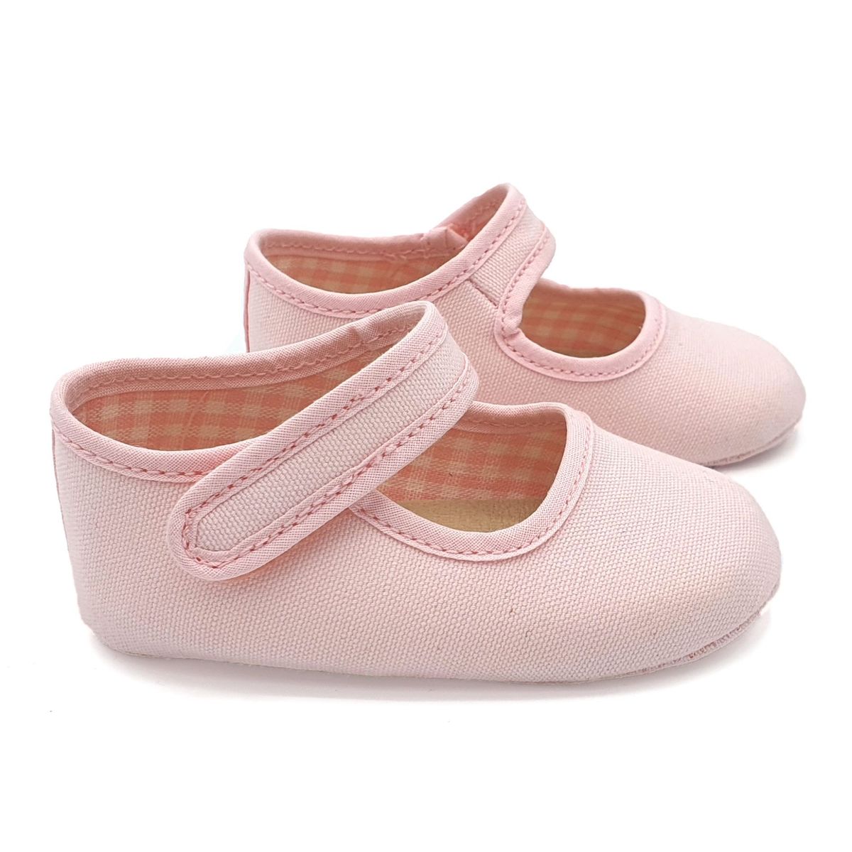 MAK SHOES - Zapatos de Bebé Niña sin Suela en Material de Lona Piqué de Algodón