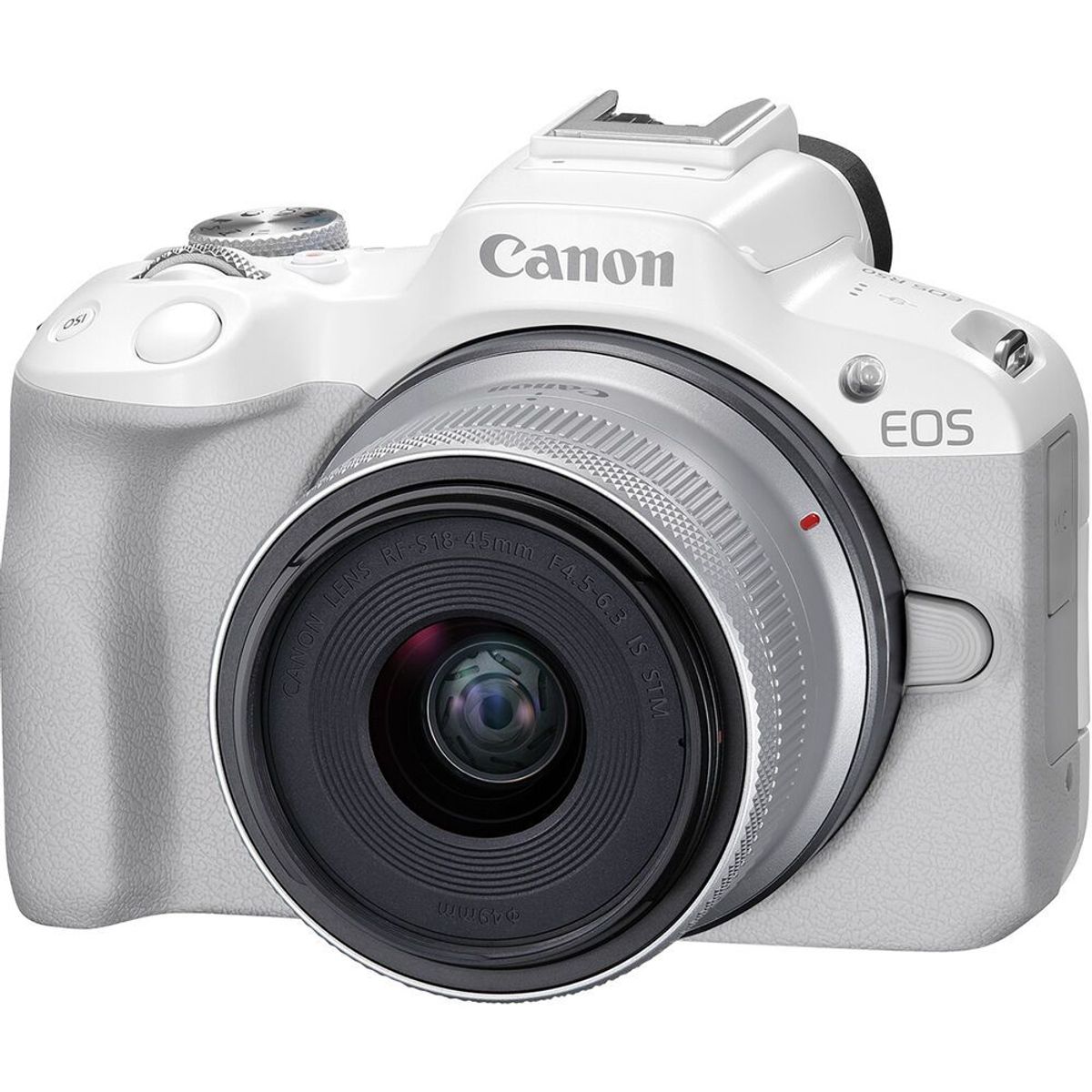 CANON - Canon EOS R50 Cámara Kit Con 18-45mm Lente Sin Adaptador - Blanco
