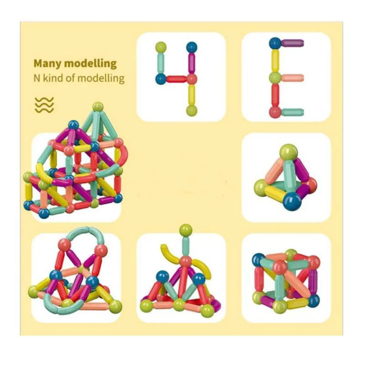 GENERICO - Bloques de construcción magneticos - 164 Pcs