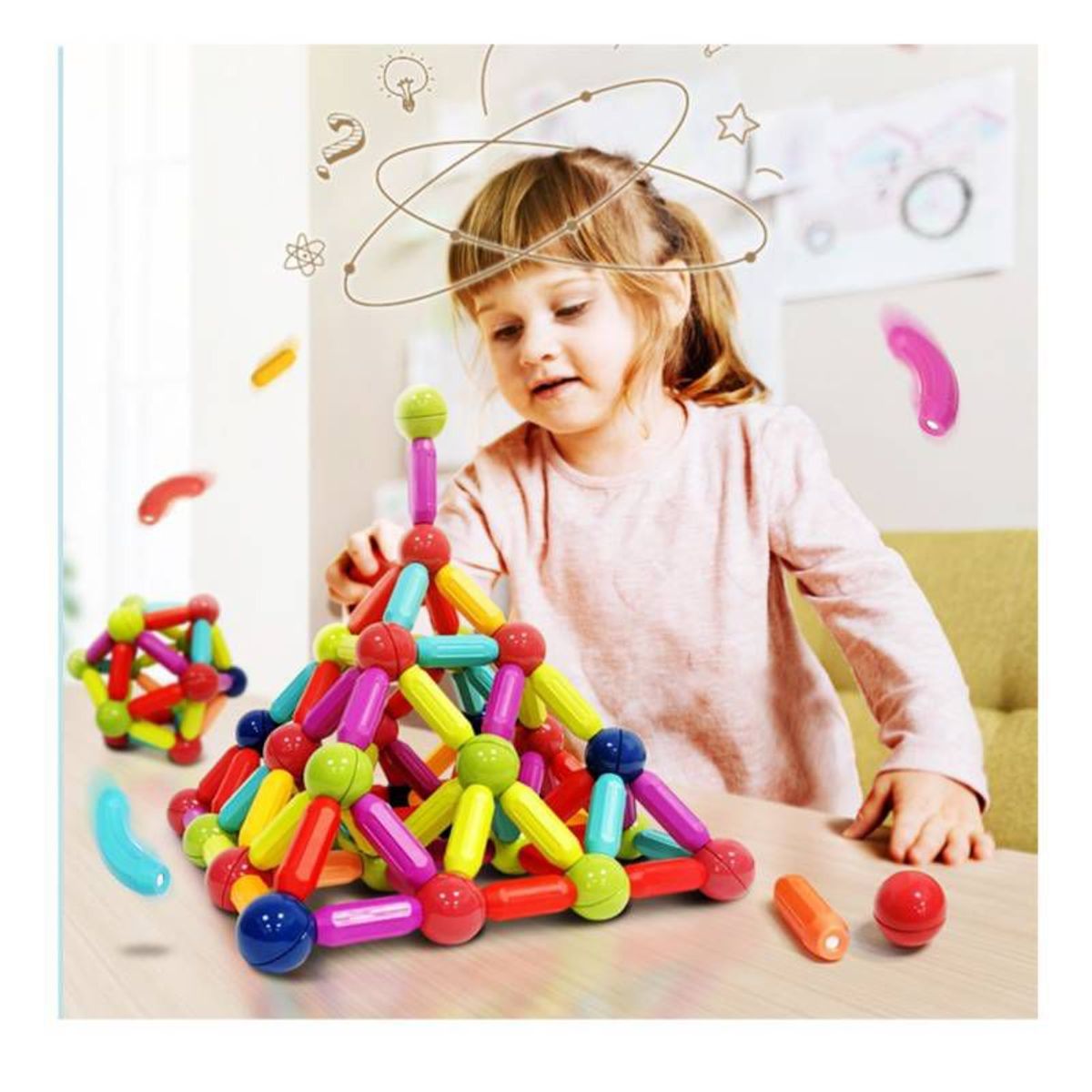 GENERICO - Bloques de construcción magnéticos - 164 Pcs