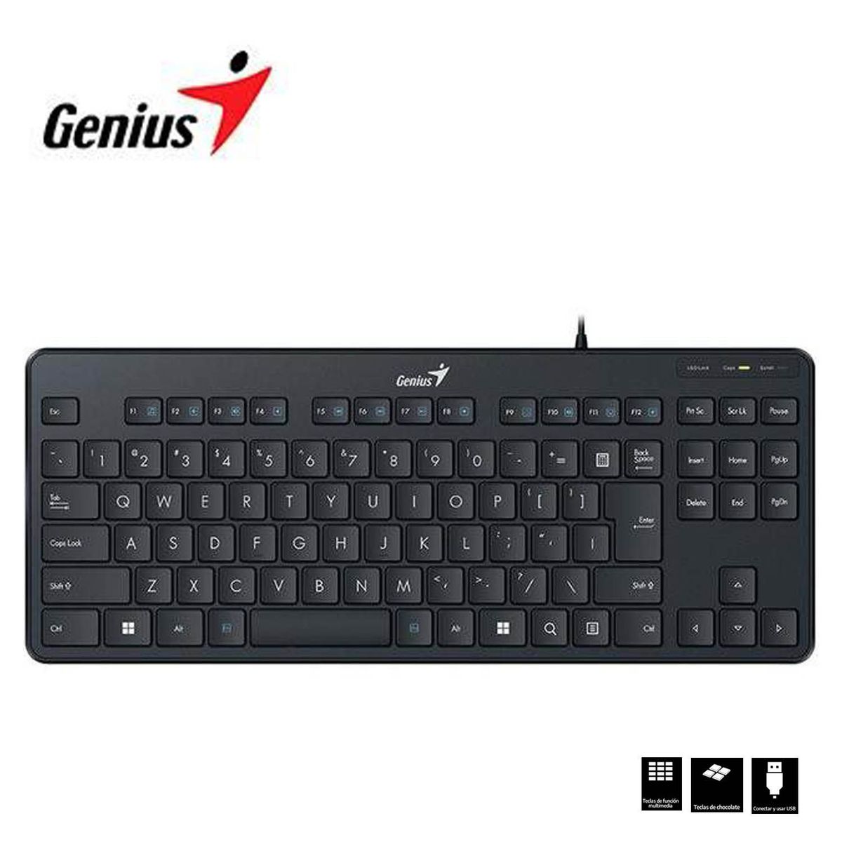 GENIUS - Teclado Genius Compact Multimedia Keyboard Luxe Mate 110 Negro