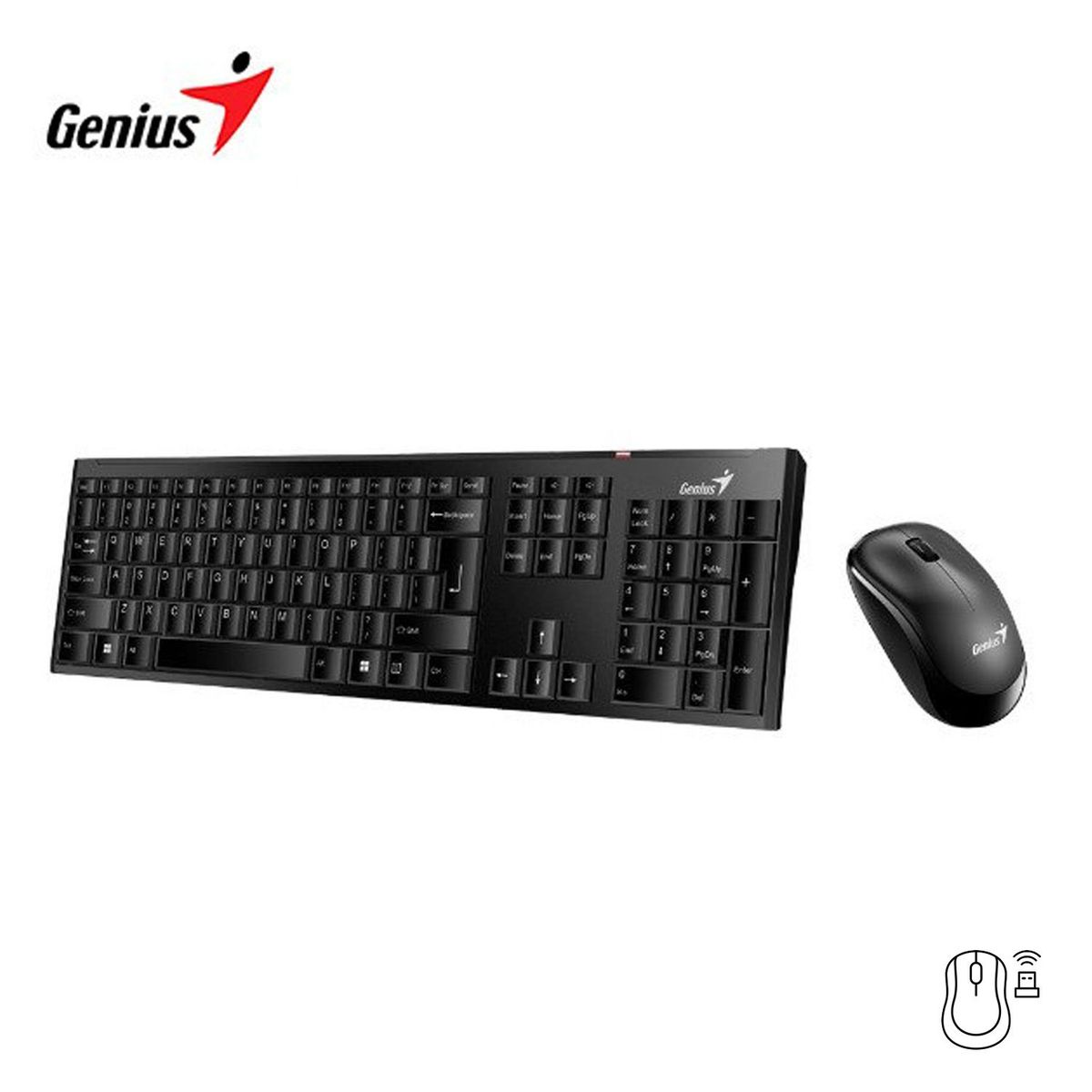 GENIUS - Kit Teclado y Mouse Genius Wireless Slimstar 8000SE Negro