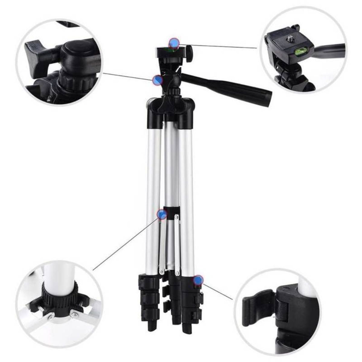 GENERICO - Trípode para Cámara 1.02 Metros + Soporte Celular