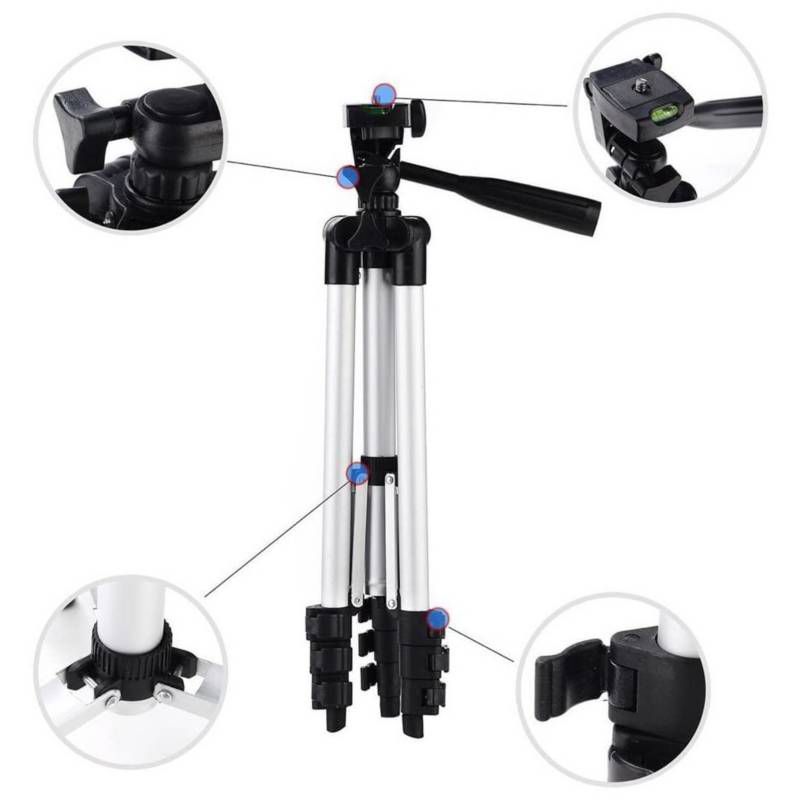 GENERICO - Trípode para Cámara 1.02 Metros + Soporte Celular