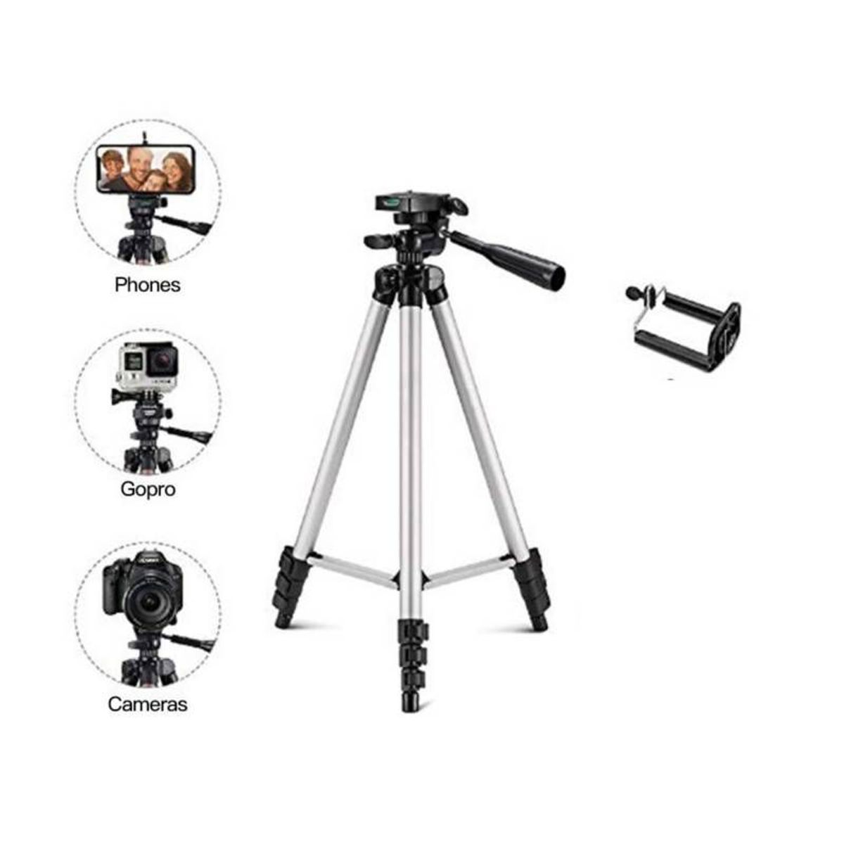 GENERICO - Trípode para Cámara 1.02 Metros + Soporte Celular