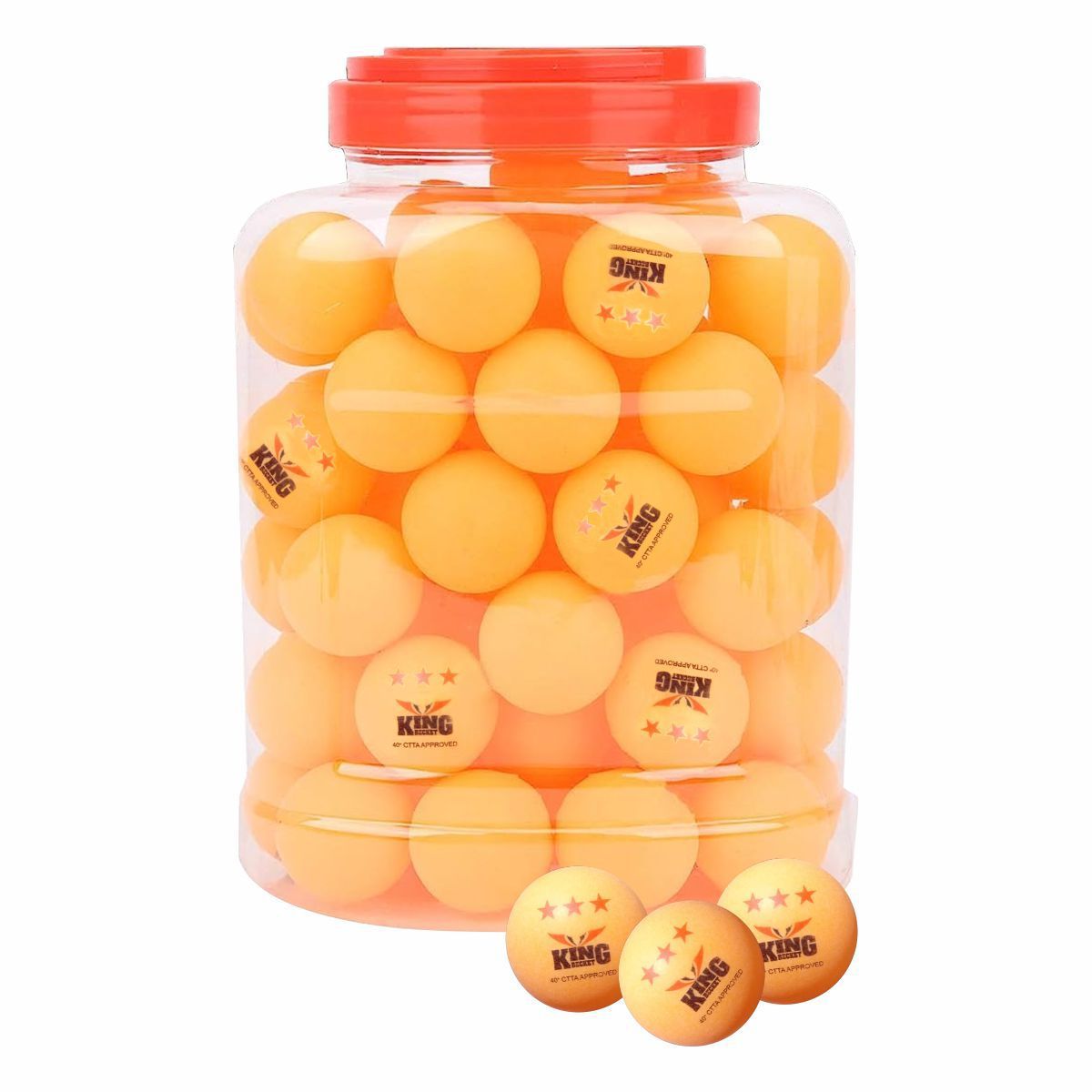 RUNNING SPORT PERU - Pelotas de Ping Pong Frasco 60 UNID – Tres Estrellas Naranja