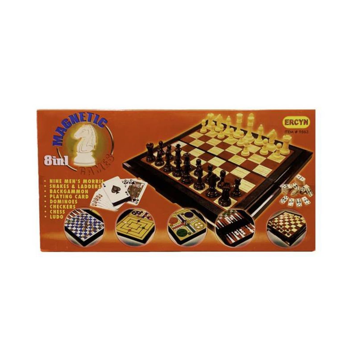 GENERICO - JUEGOS DE MESA - AJEDREZ MAGNETICO 8 EN 1