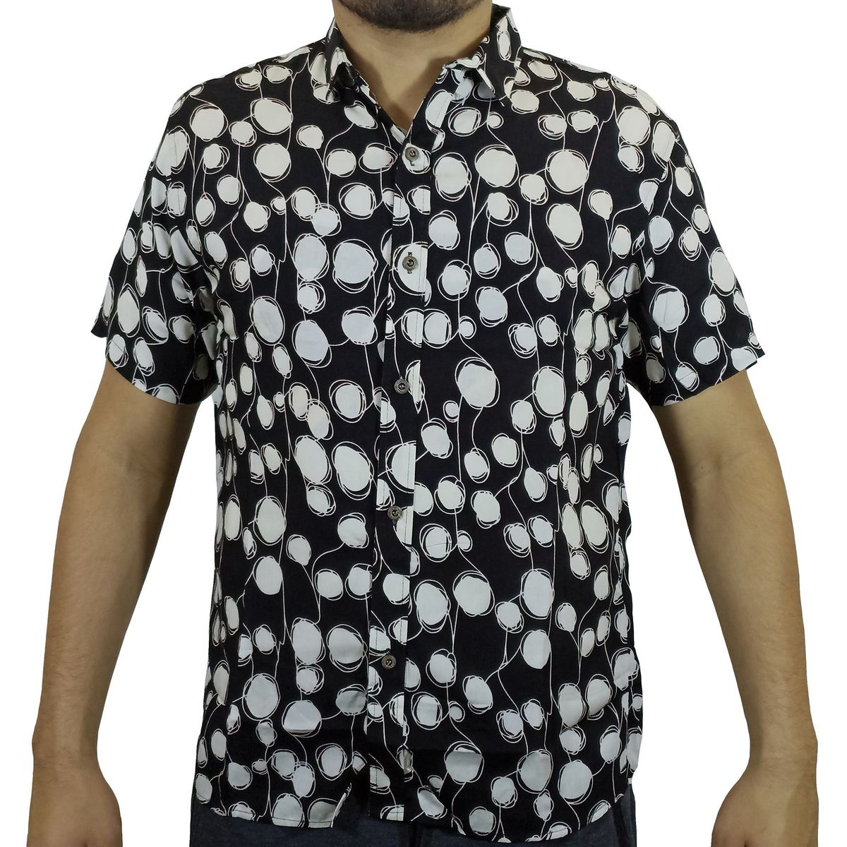 GENERICO - Camisa Chalis Manga Corta Para Hombre - Negro..