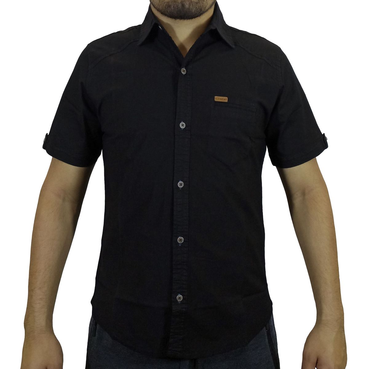 GENERICO - Camisa Drill Manga Corta Para Hombre - Negro.
