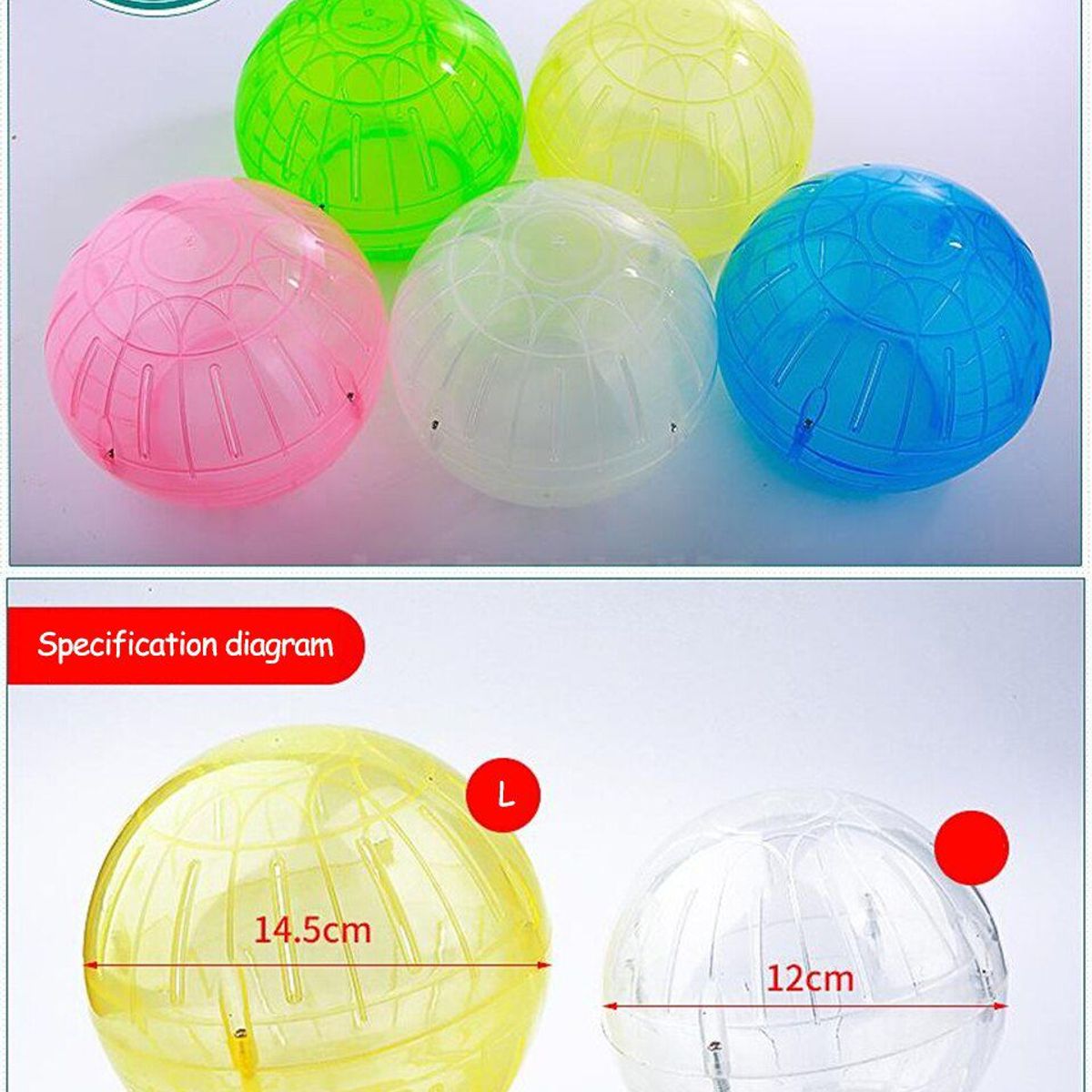 GENERICO - ESFERA BOLA PARA HAMSTER CHICO 12 CM PLASTICO