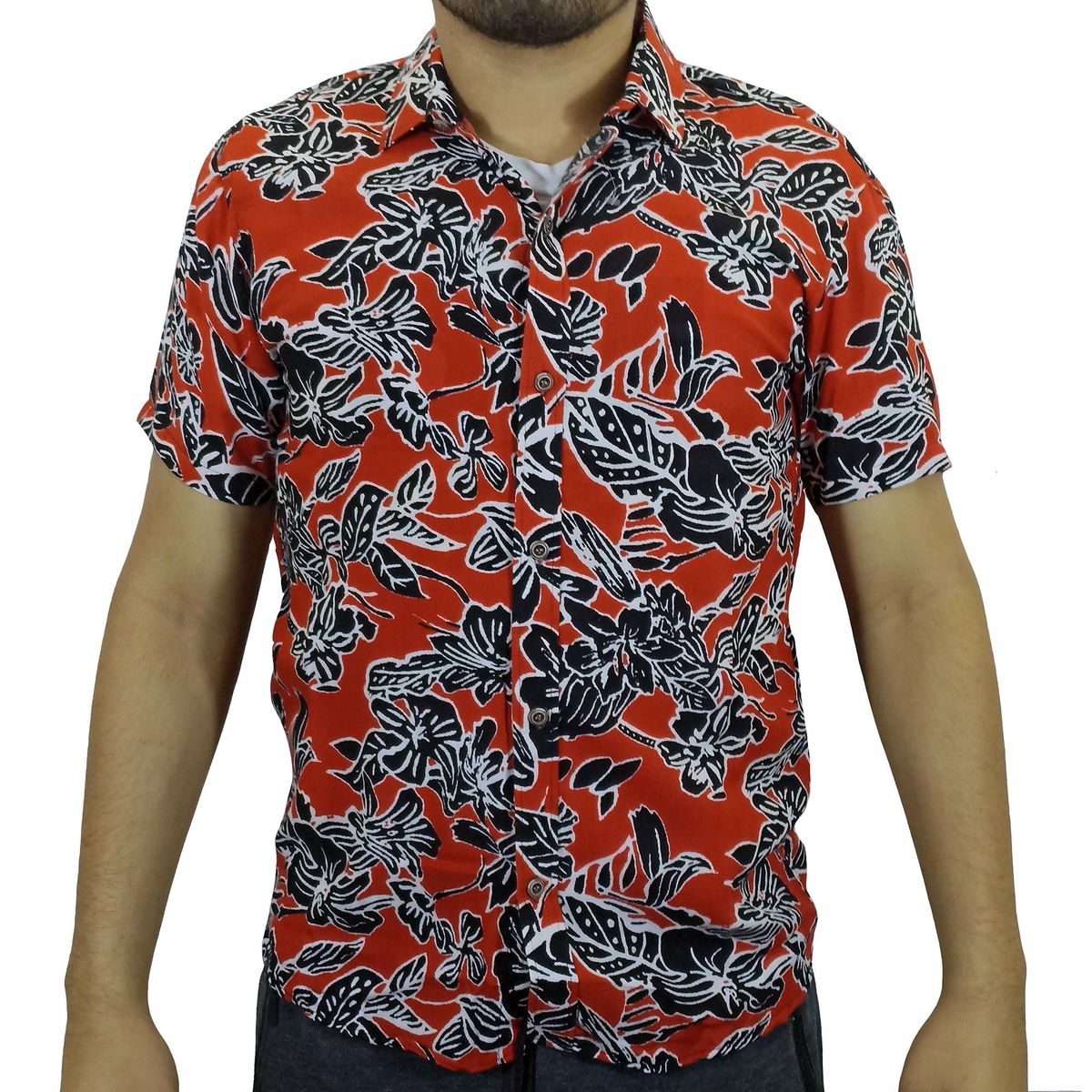 GENERICO - Camisa Chalis Manga Corta Para Hombre - Rojo.
