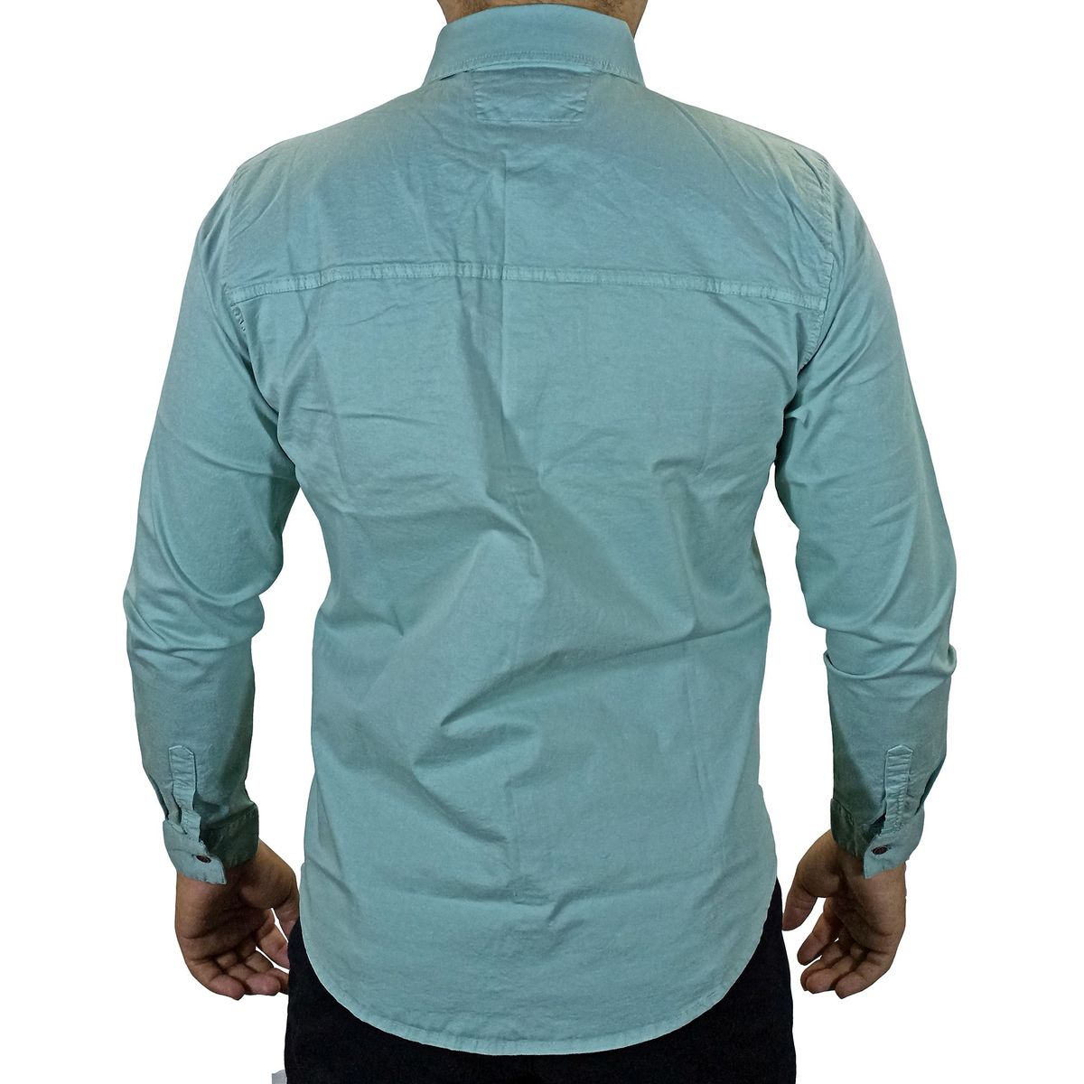 GENERICO - Camisa Drill Manga Larga Para Hombre - Verde Agua..