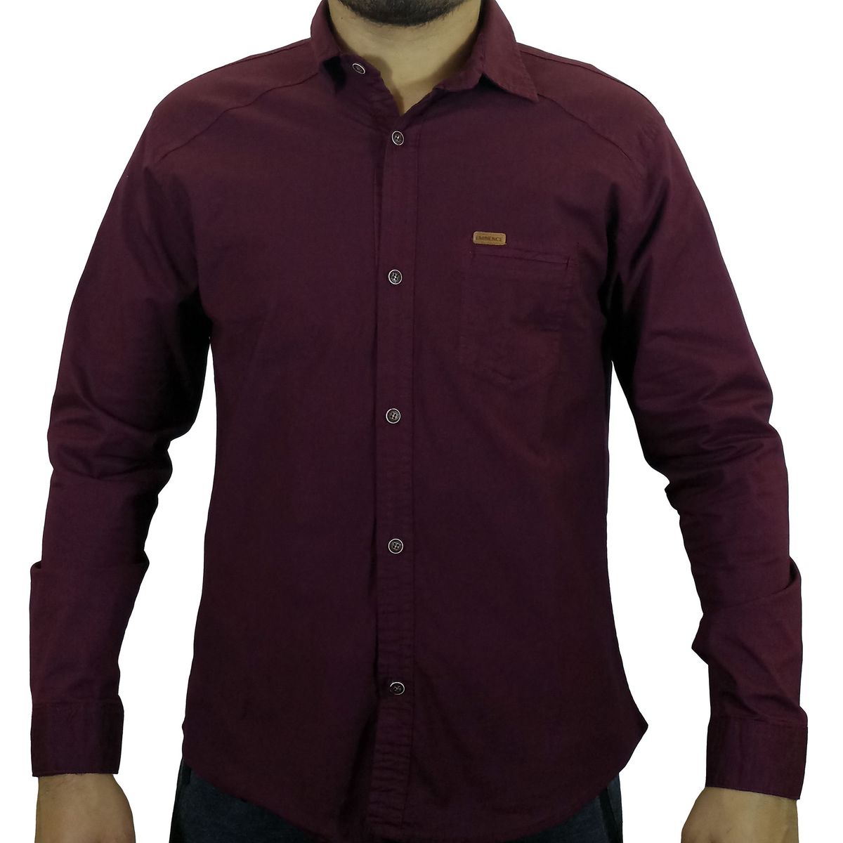 GENERICO - Camisa Drill Manga Larga Para Hombre - Guinda