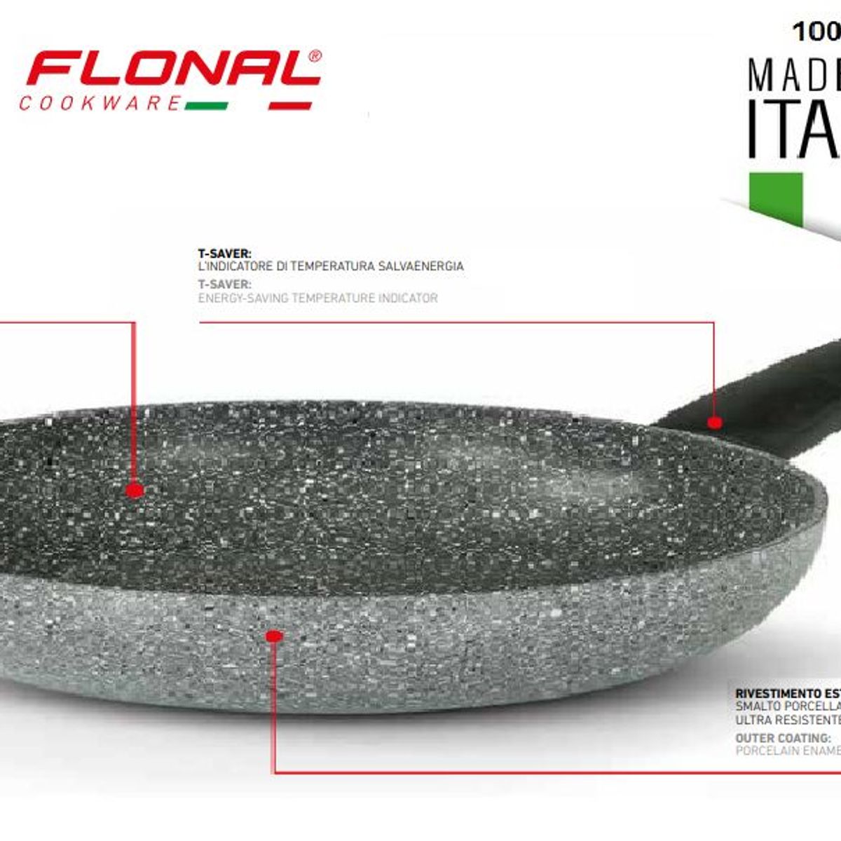 LA ITALIANA - Sarten Italiana  Roca Volcánica INDUCCION   26  cm Original