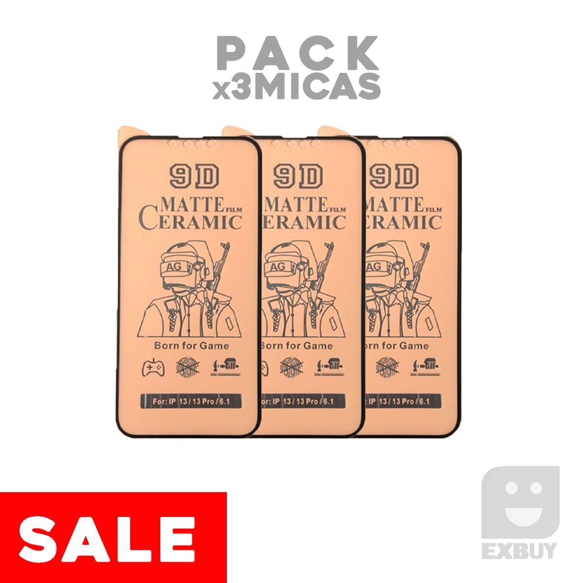 GENERICO - Pack x3 Mica Ceramica Mate para Motorola G60