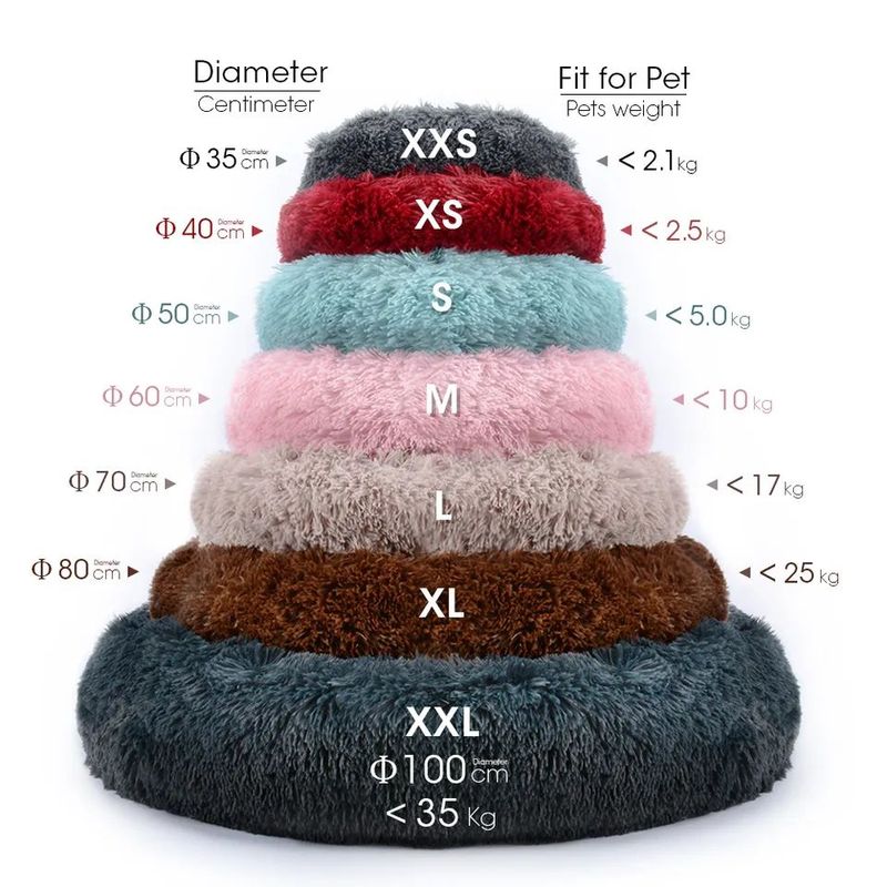 GENERICO - CAMA DONUT PELO LARGO TALLA XL - AZUL