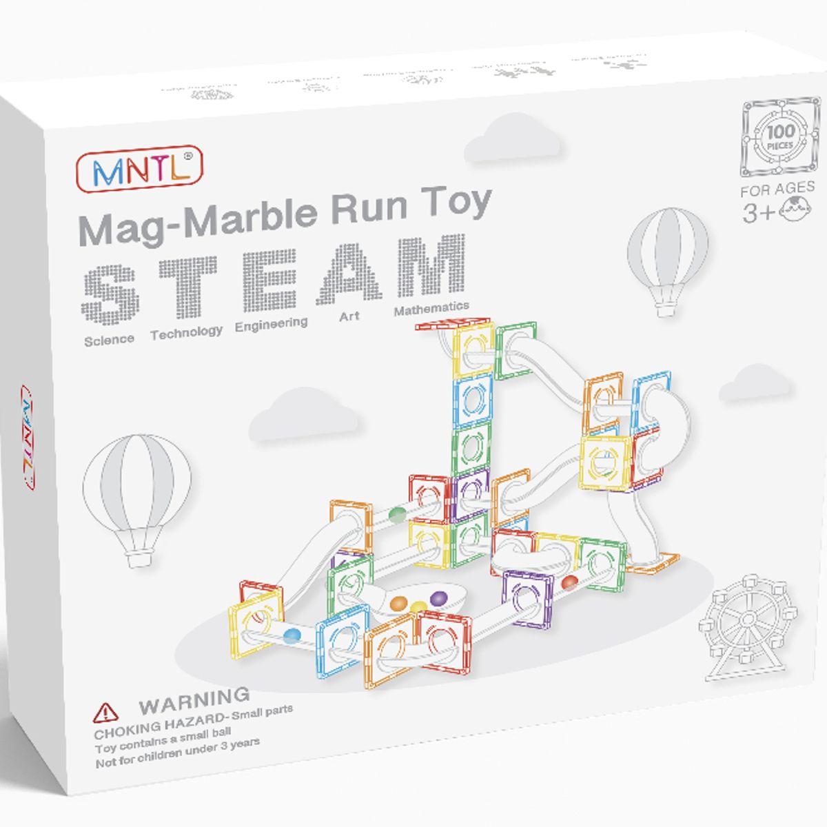 GENERICO - BLOQUES MAGNETICOS MNTL 100 PIEZAS SERIE MAG-MARBLE RUN TOY