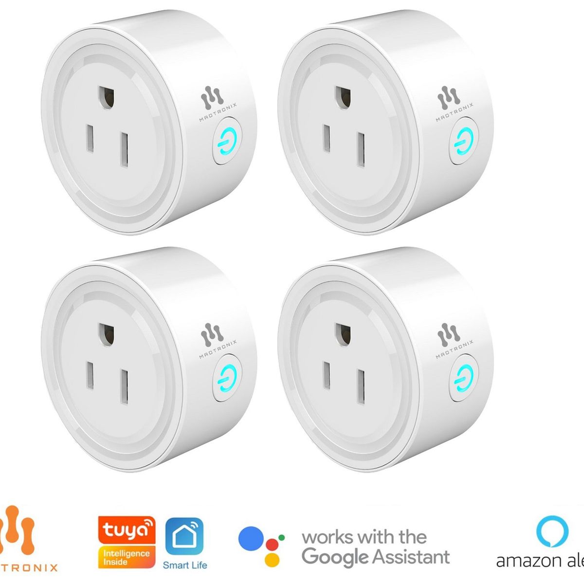 MADTRONIX - Enchufe Inteligente Smart Wifi compatible Google y Alexa Pack x 4