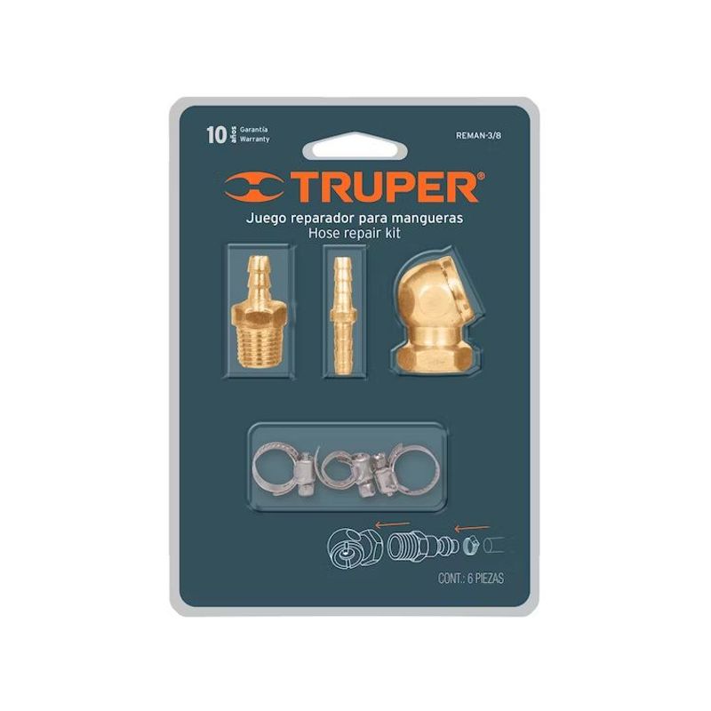 TRUPER - JUEGO P/MANGUERA 3/8"-1/4 19021 - TRUPER