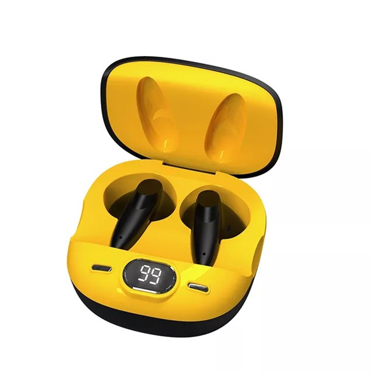 GENERICO - Audífonos Bluetooth  5.2 caja amarilla audífono negro