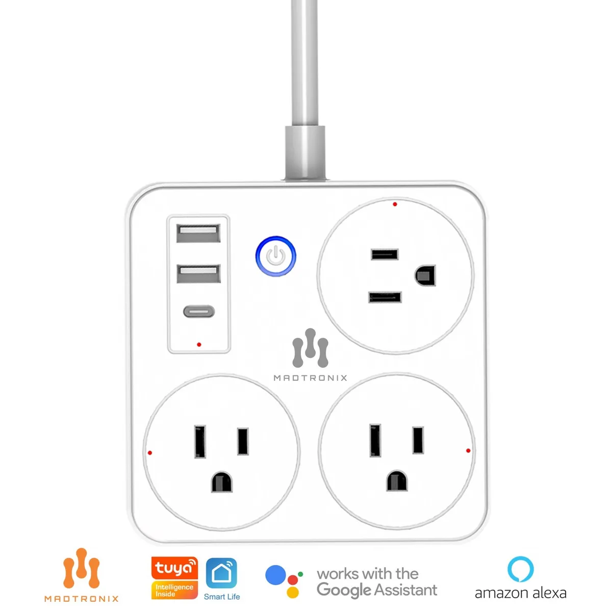 MADTRONIX - Enchufe Inteligente Extension Regleta  con Alexa y Google