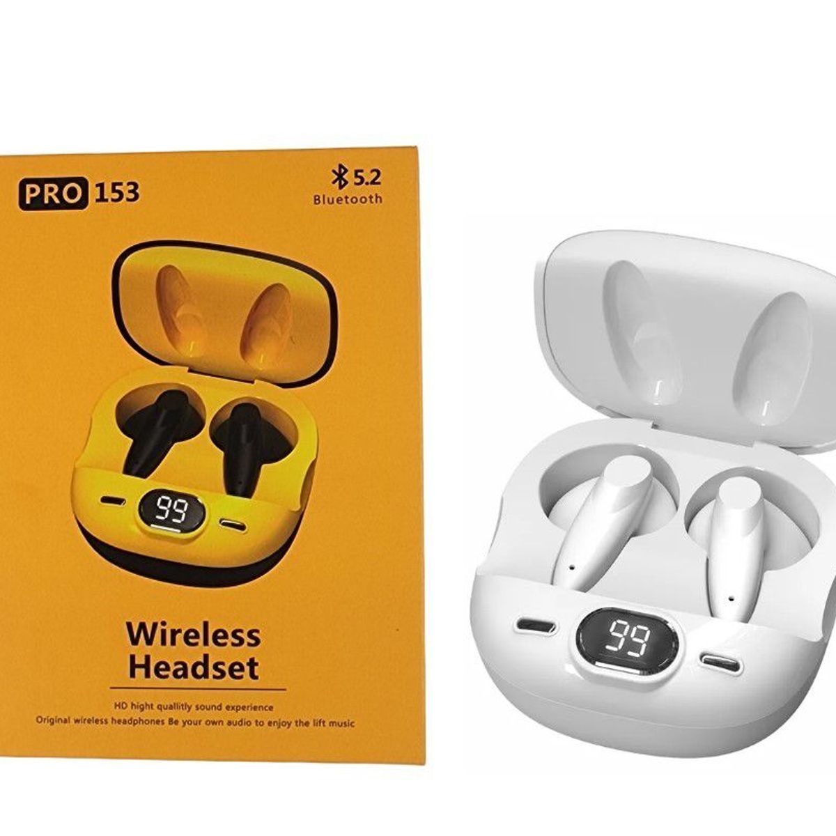 GENERICO - Audífonos Bluetooth  5.2 caja amarilla audífono b